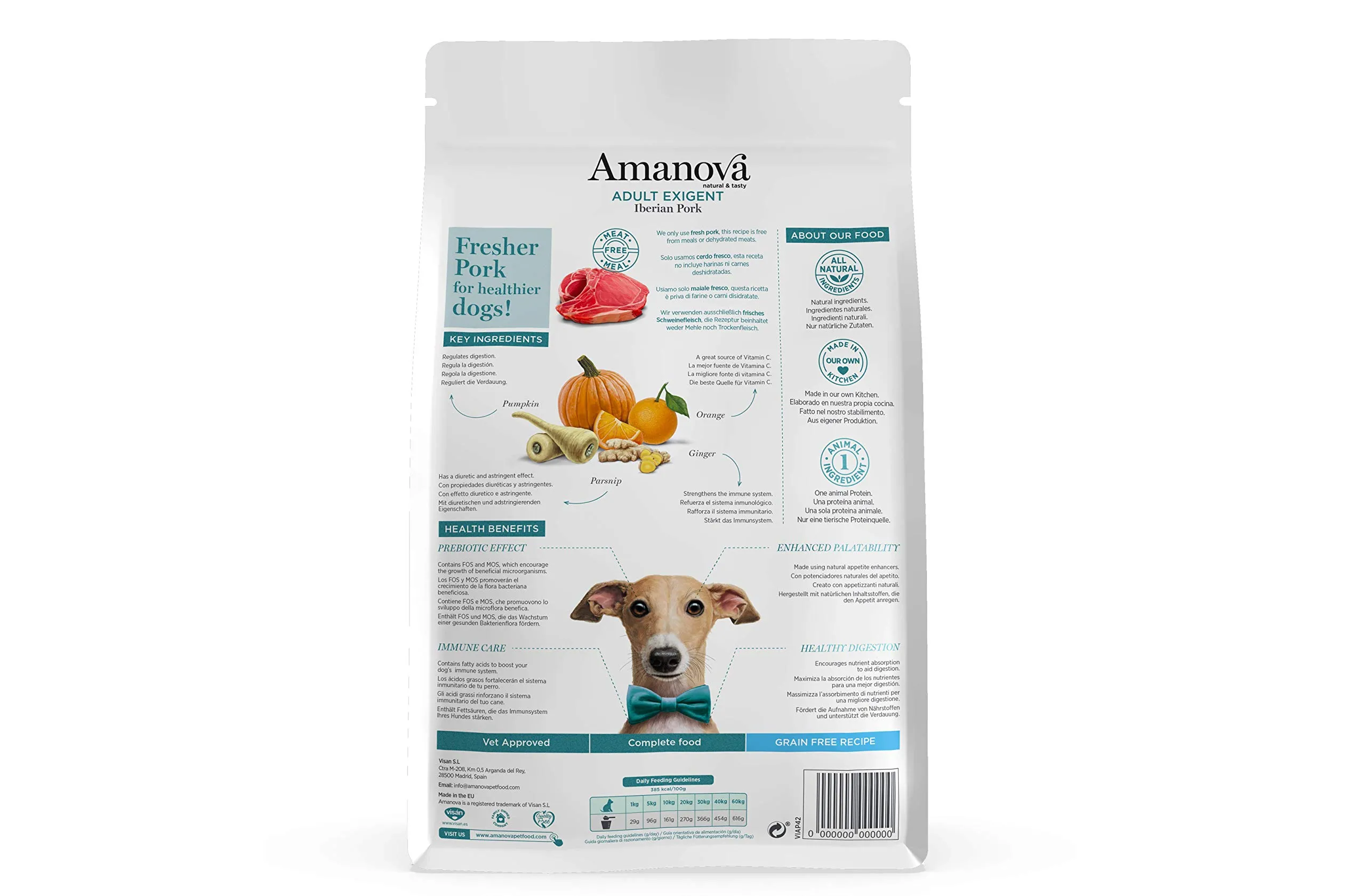 Amanova Cibo Secco per Cani Adulti di Taglia Media o Grande per palati esigenti Gusto Maiale - 100% Naturale, ipoallergenico e monoproteico - Grain Free - Cruelty Free - Formato da 10 kg - immagine 2