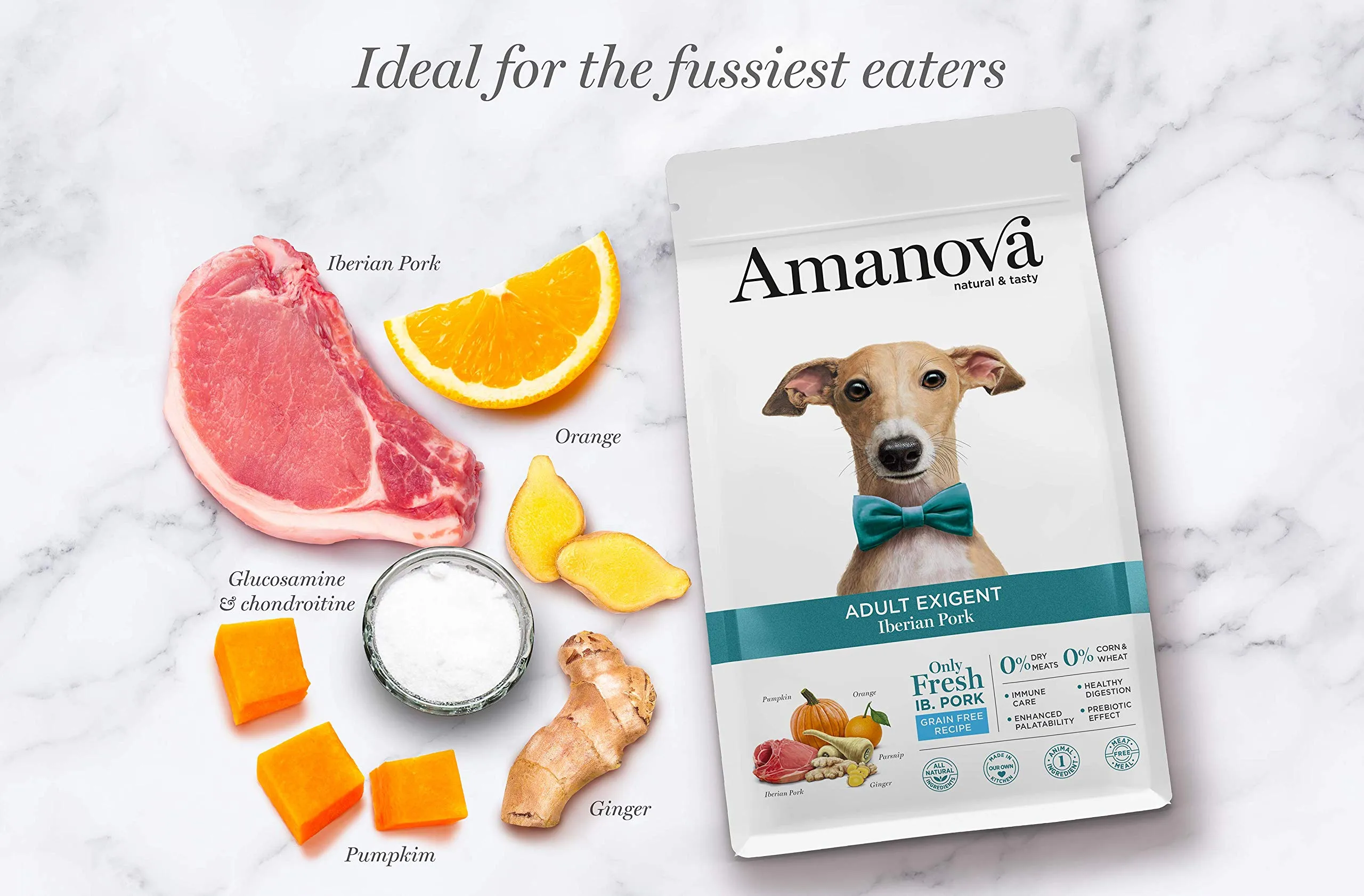 Amanova Cibo Secco per Cani Adulti di Taglia Media o Grande per palati esigenti Gusto Maiale - 100% Naturale, ipoallergenico e monoproteico - Grain Free - Cruelty Free - Formato da 10 kg - immagine 5