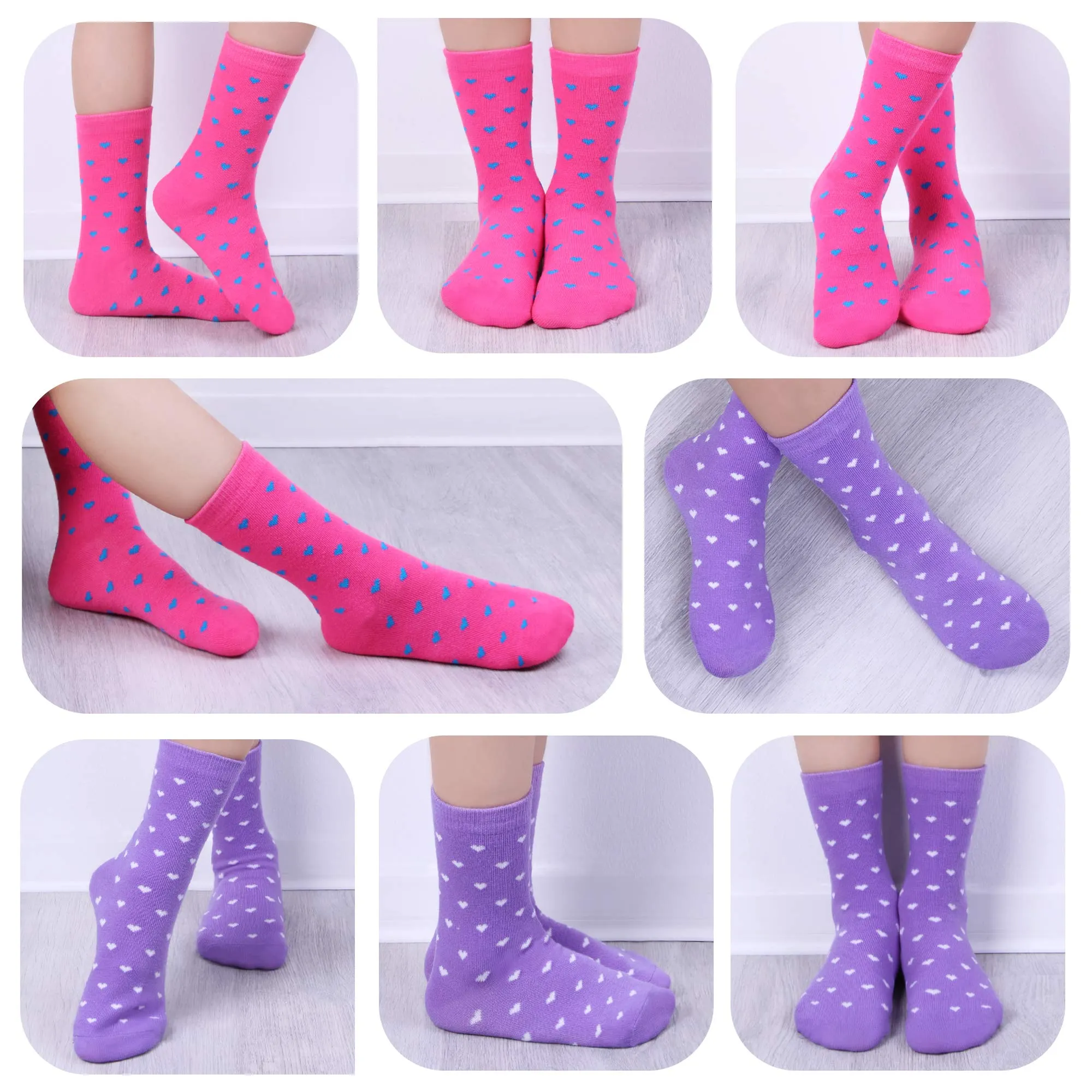 L&K-II 12 paia calzini delle ragazze calzini bambino in cotone confortevole 2808VA (27-30, 12 Paia-2806) - immagine 6