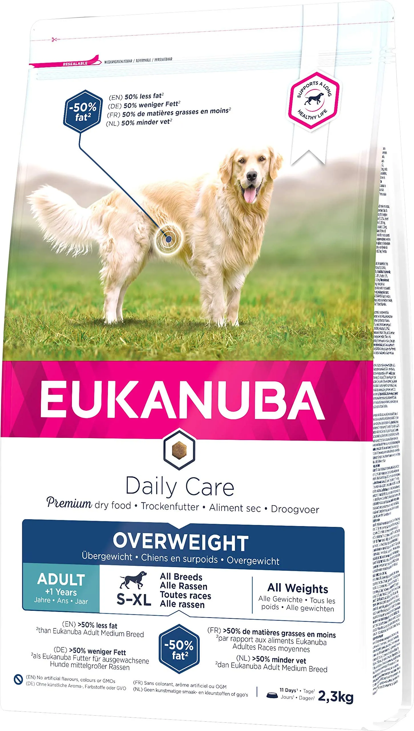 Eukanuba Daily Care Overweight/Sterilised croccette – Cibo secco speciale a basso contenuto di grassi per cani in sovrappeso o sterilizzati, 2,3 kg - immagine 8