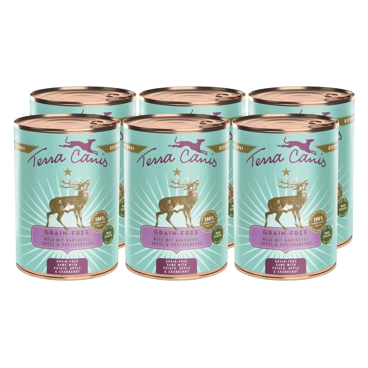 Terra Canis Selvaggina con patata, cibo senza cereali per cani, 6x400g - immagine 1