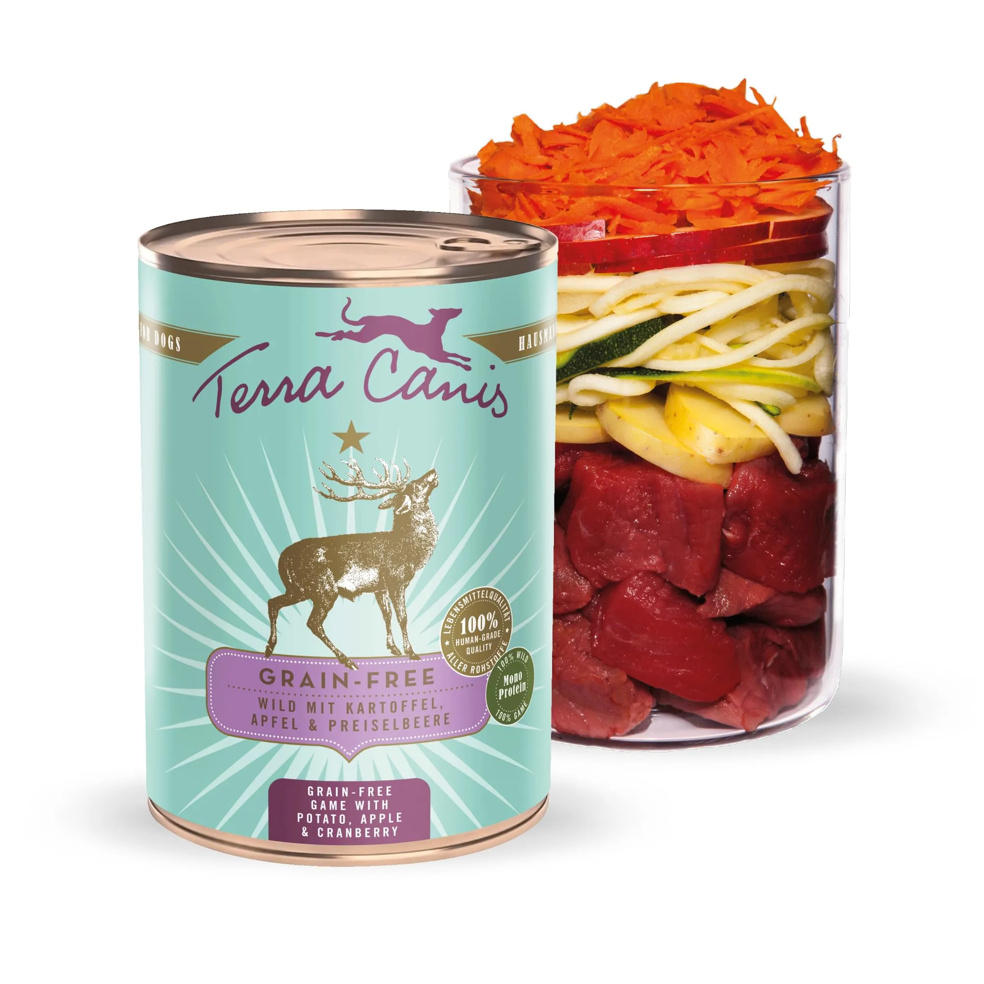Terra Canis Selvaggina con patata, cibo umido senza cereali per cani, 400g - immagine 1