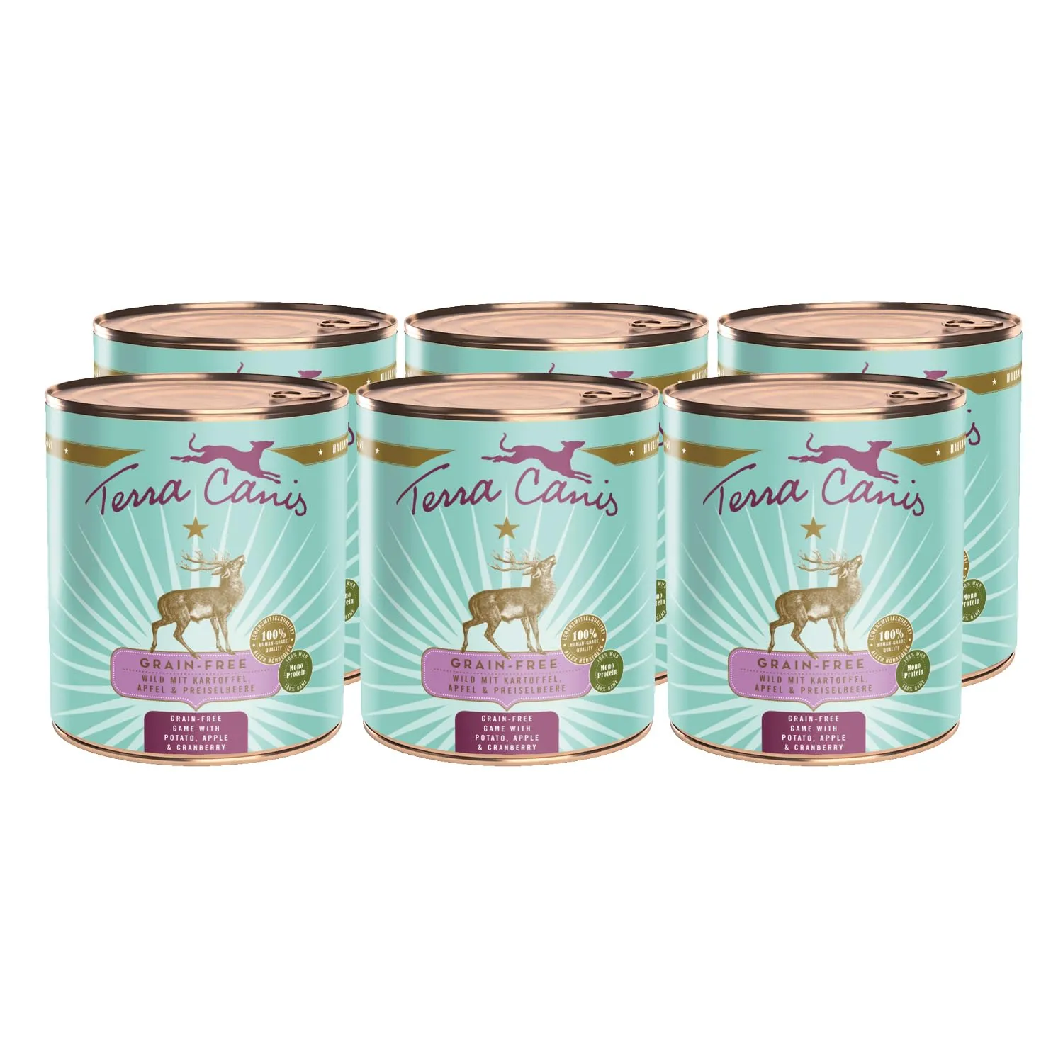 Terra Canis Selvaggina con patata, cibo senza cereali per cani, 6x800g - immagine 1