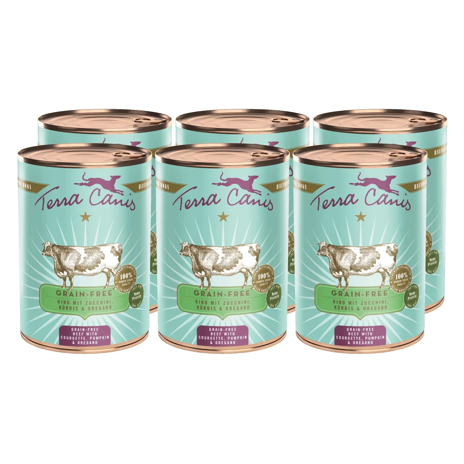 Terra Canis Manzo con zucchina, cibo umido senza cereali per cani, 6x400g - immagine 1