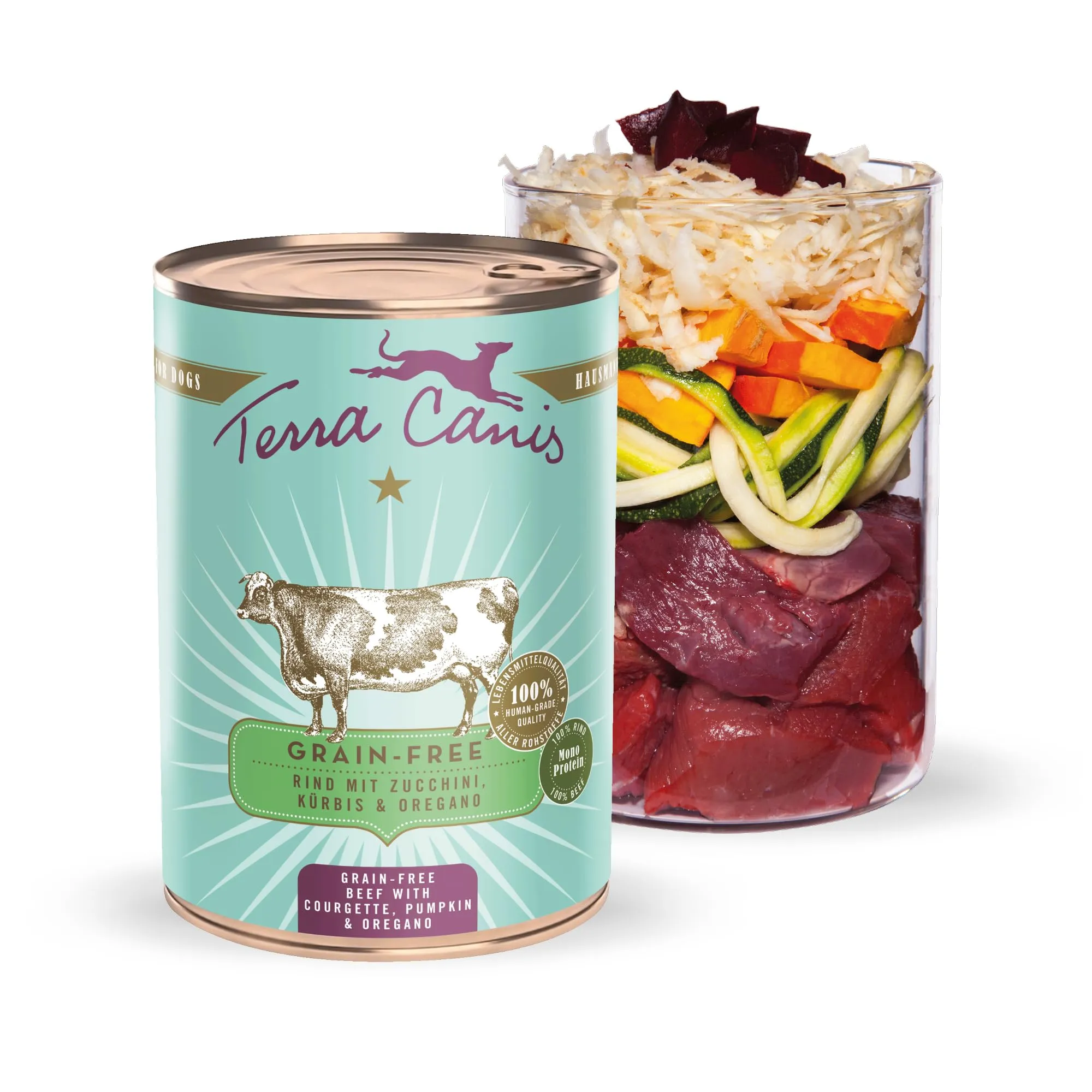 Terra Canis Manzo con zucchina, cibo umido senza cereali per cani, 400g - immagine 1