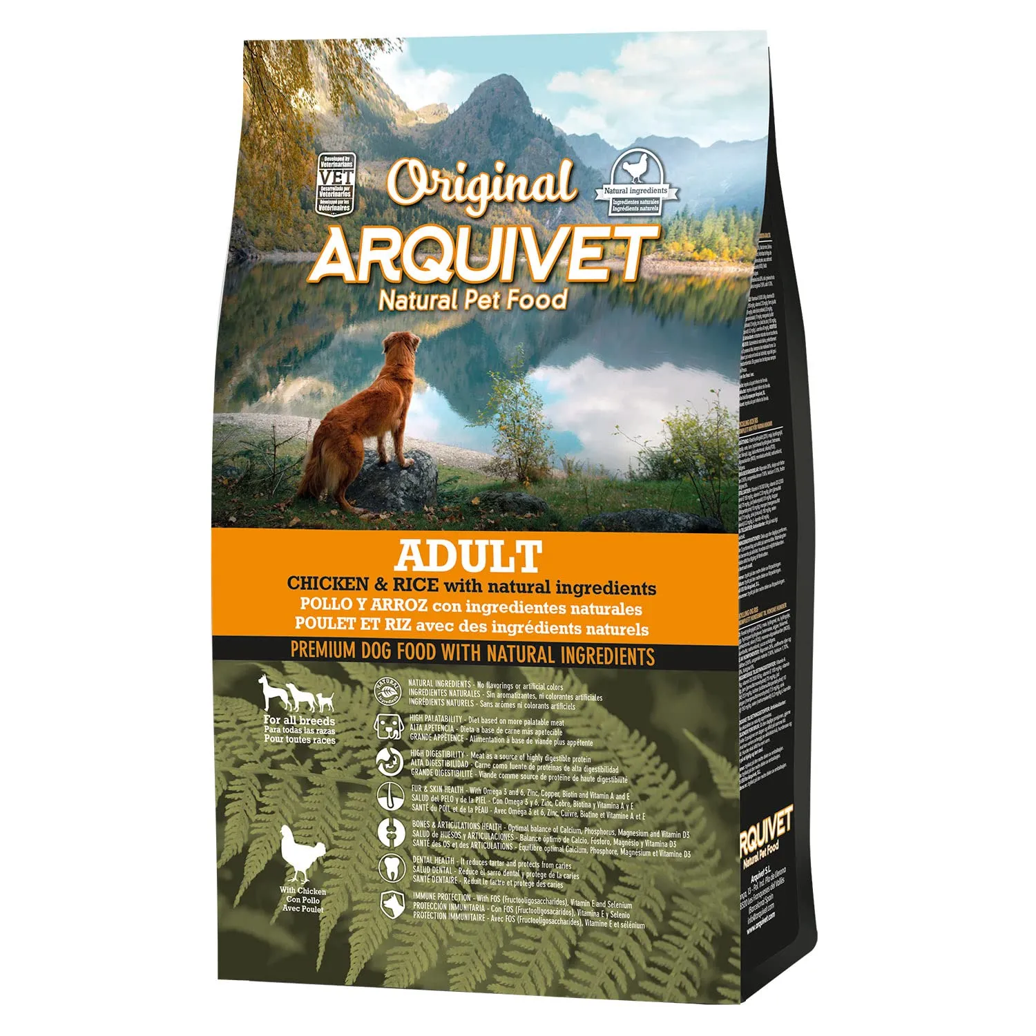 ARQUIVET Original Adult - Crocchette per cani adulti pollo e riso 3 kg - cane cibo secco per tutte le razze - ingredienti naturali - immagine 4