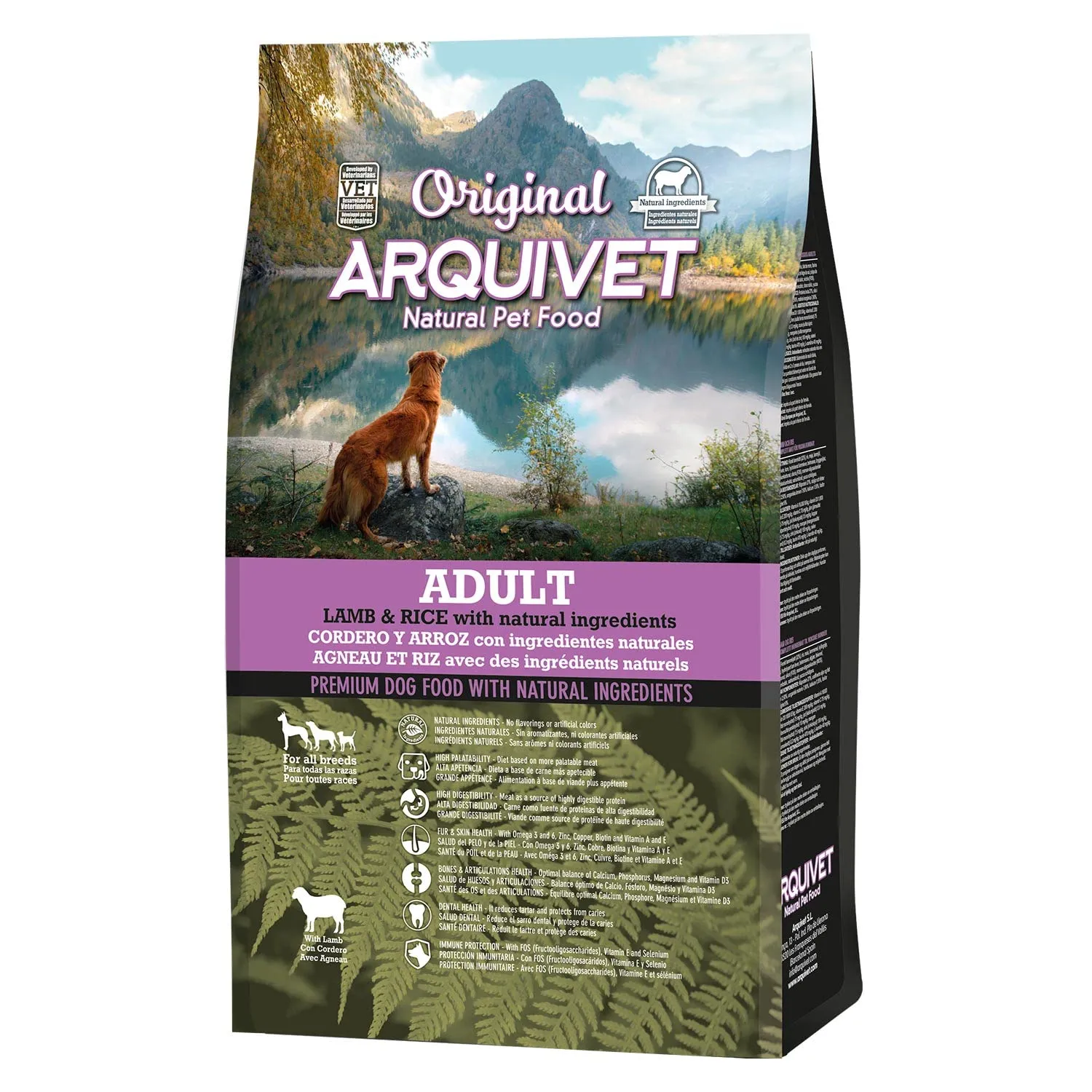 ARQUIVET Original - Adult - Agnello e riso - Crocchette per cani di agnello e riso - 3 Kg - alimento secco per cani - tutte le razze - ingredienti naturali - immagine 4