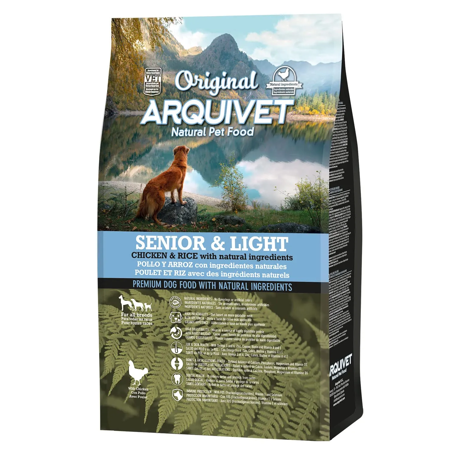 ARQUIVET Original - Senior & Light - Pollo e Riso - 3 kg - Alimento Secco per Cani Adulti Anziani - immagine 1