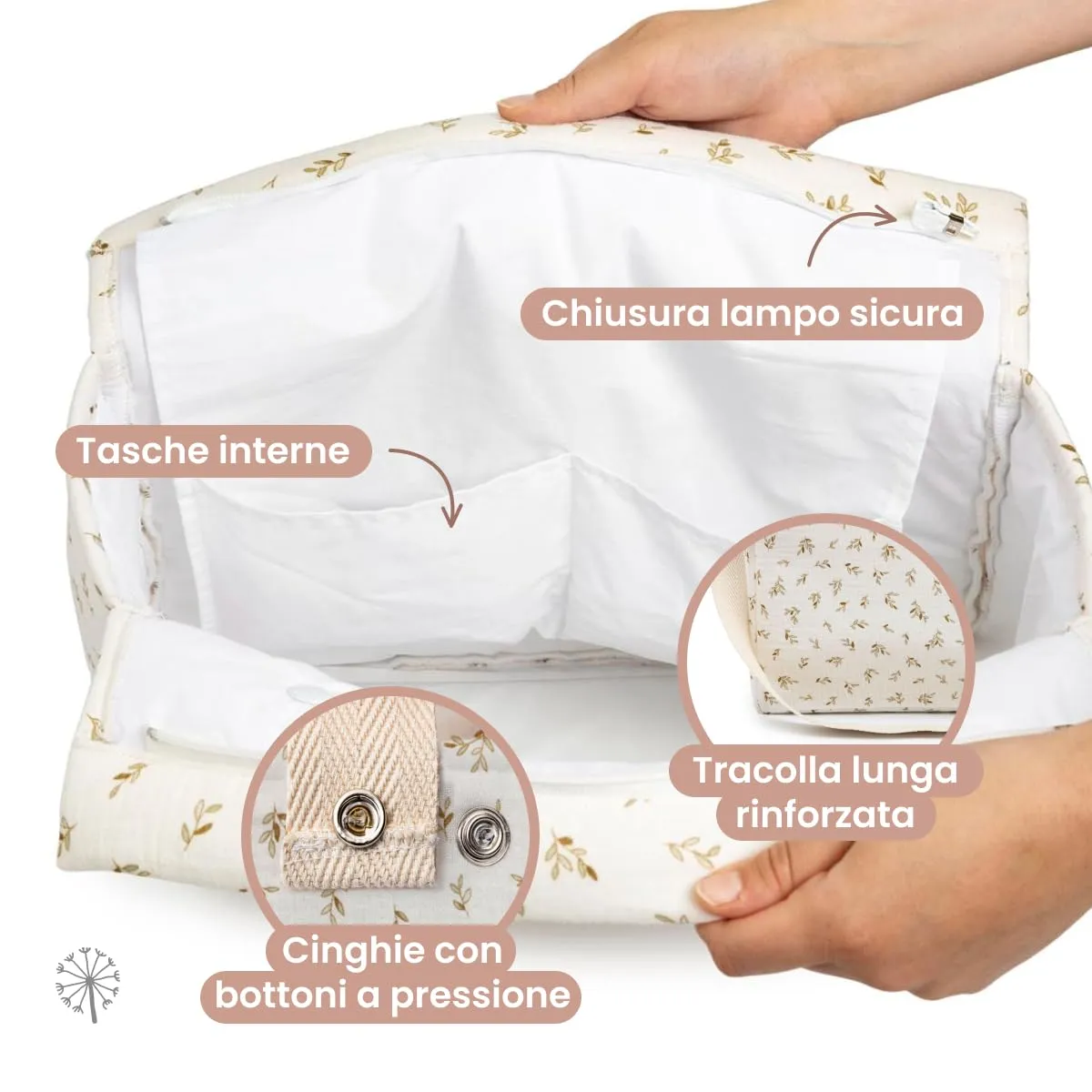 MIMUSELINA Borsa Passeggino Universale e Cambio Bambino | Borsa Fasciatoio Neonato con Ampia Capacità e Scomparti Interni | Organizer Maternità Elegante e Pratico | Realizzato in Spagna - immagine 3