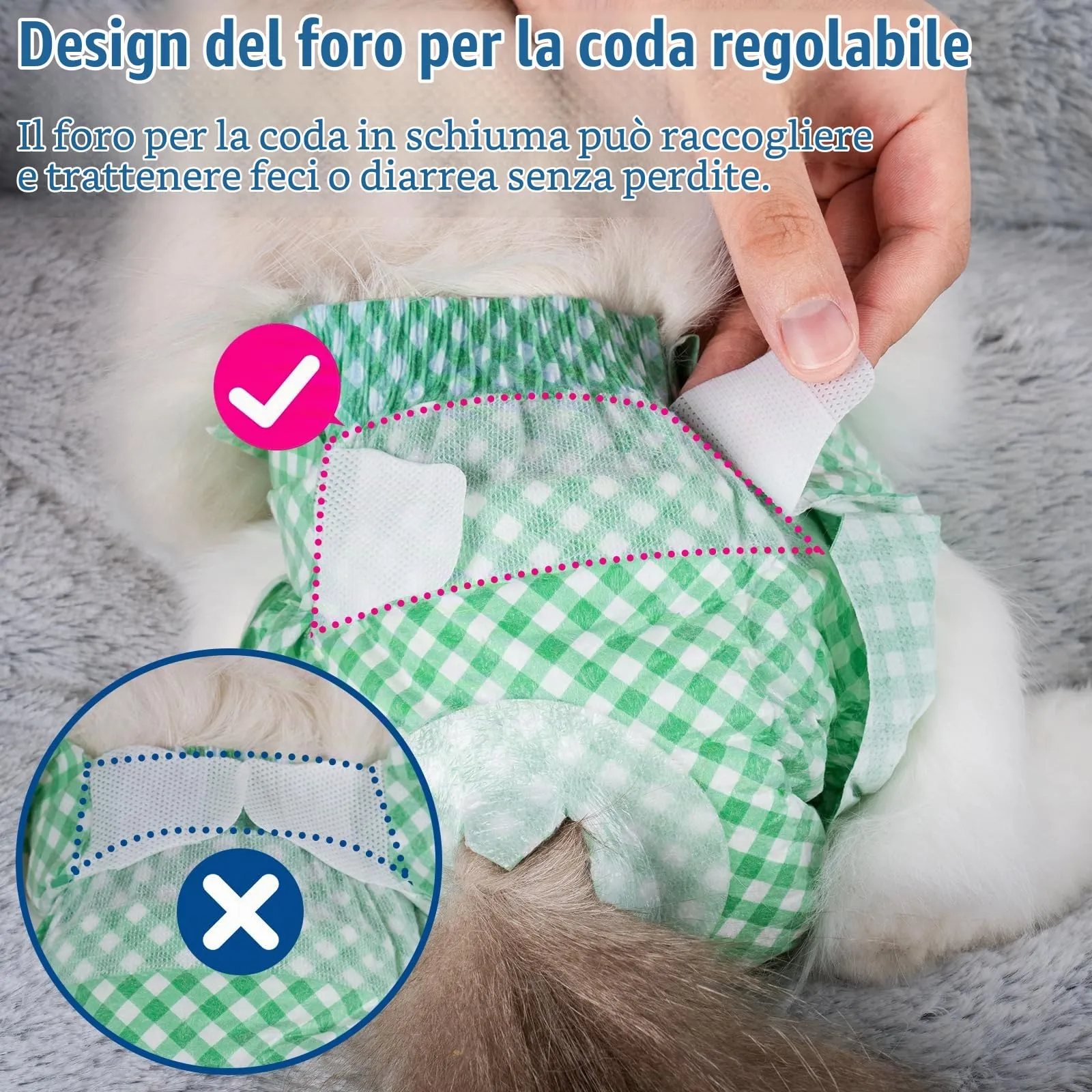 MICOOYO Pannolini usa e getta per cuccioli e gatti, pannolini per animali domestici super assorbenti per gatti e cani di piccola taglia, mutandine pannolino usa e getta per gatti femmine in calore (S - immagine 3