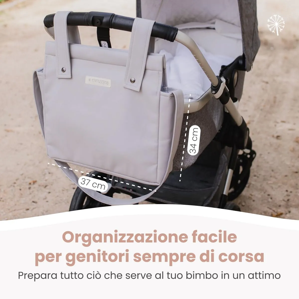 MIMUSELINA Borsa Passeggino Universale e Cambio Bambino | Borsa Fasciatoio Neonato con Ampia Capacità e Scomparti Interni | Organizer Maternità Elegante e Pratico | Realizzato in Spagna - immagine 4