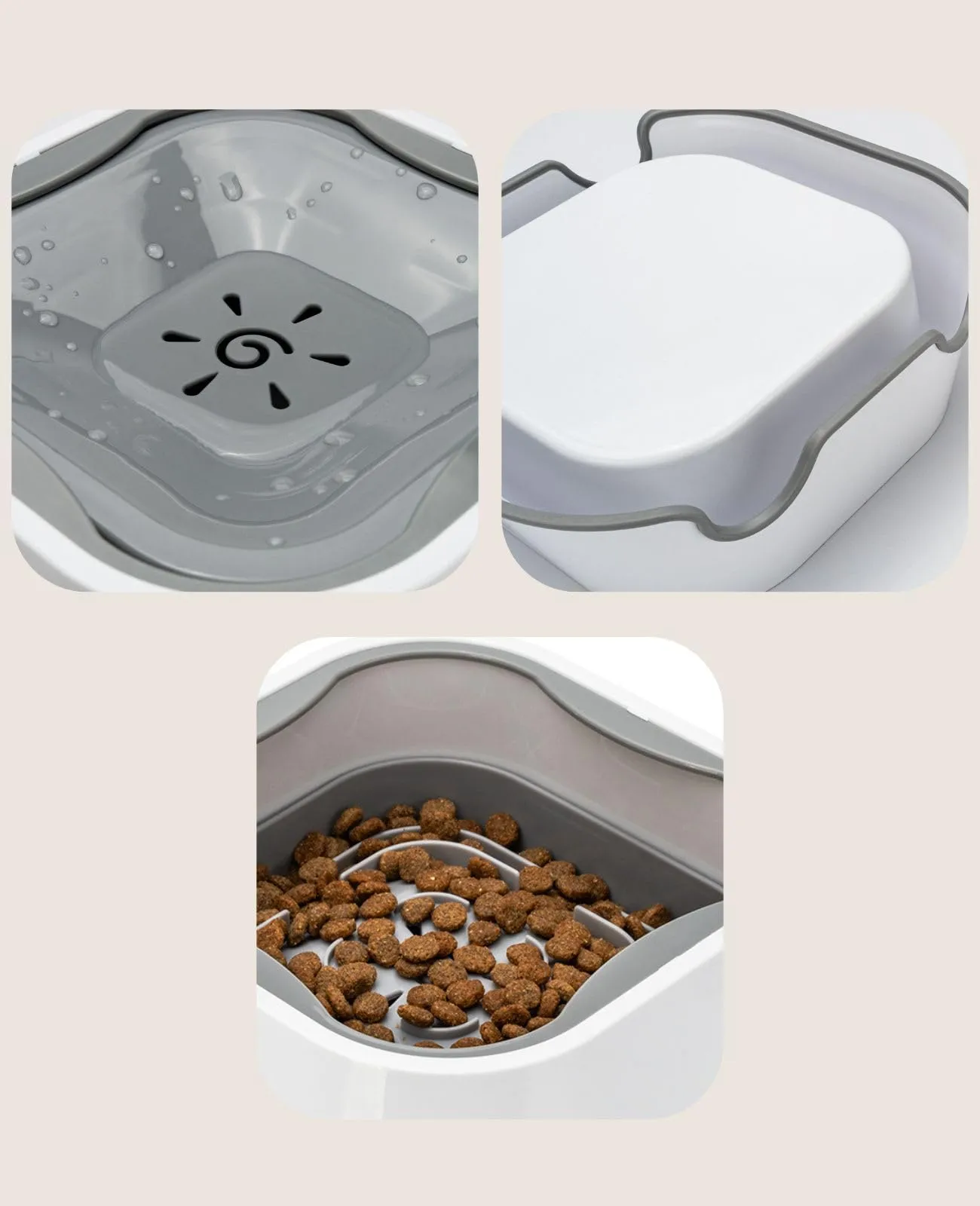 lionto Ciotola Acqua Antigoccia per Cani, Antiperdita, 1 L, 22,5x22,5x8 cm - immagine 4