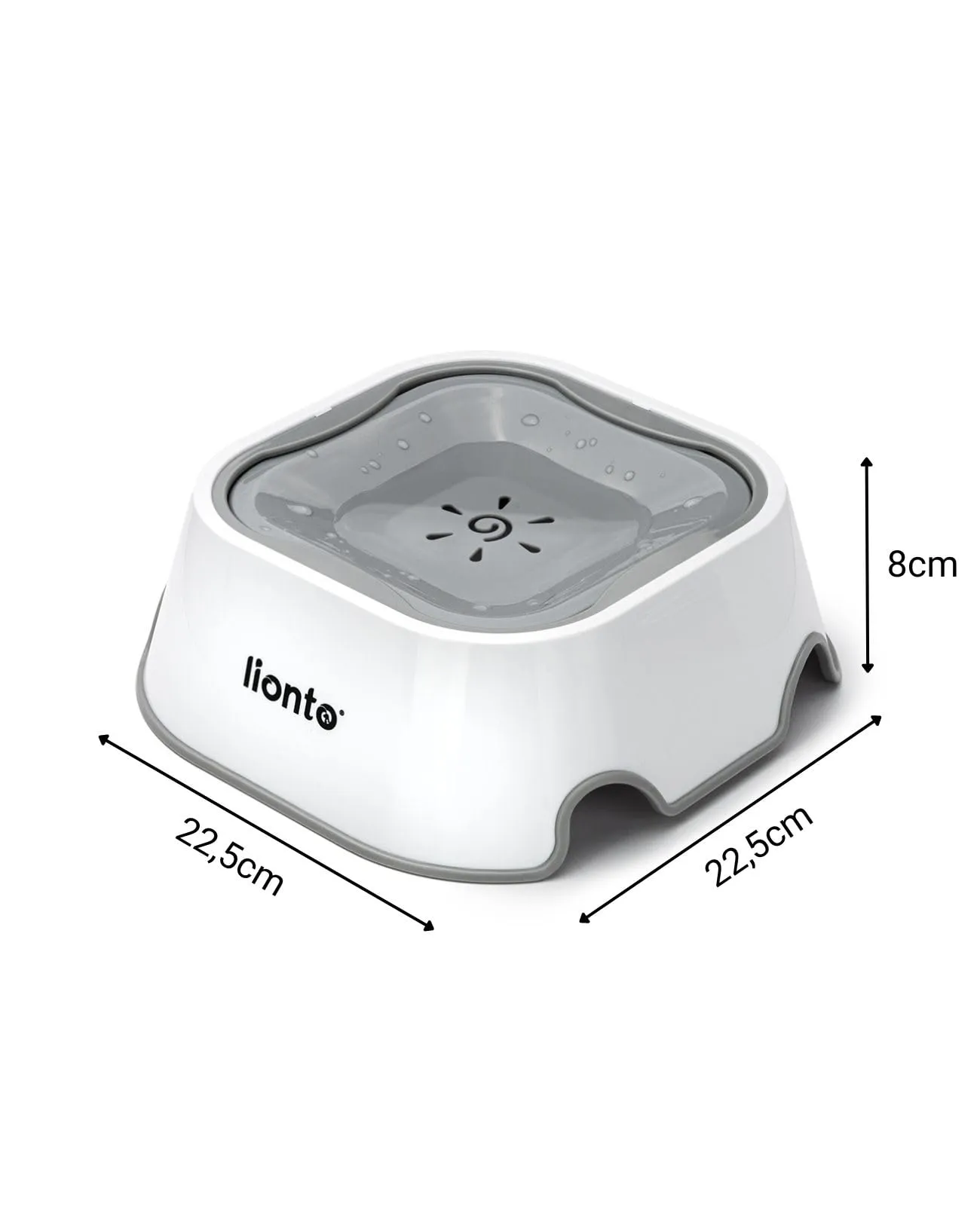 lionto Ciotola Acqua Antigoccia per Cani, Antiperdita, 1 L, 22,5x22,5x8 cm - immagine 7