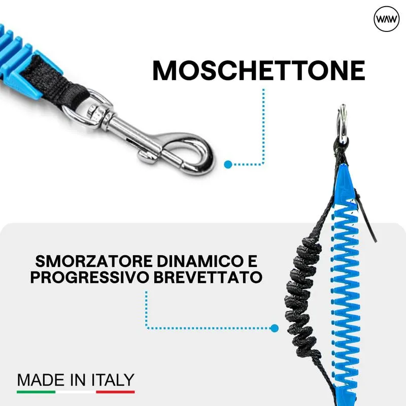 WAW, Smorzatore Antishock per Guinzaglio Cani, per Cani da 1 a 50 kg, Taglia XL, Azzurro/Nero, Linea Basic - immagine 3