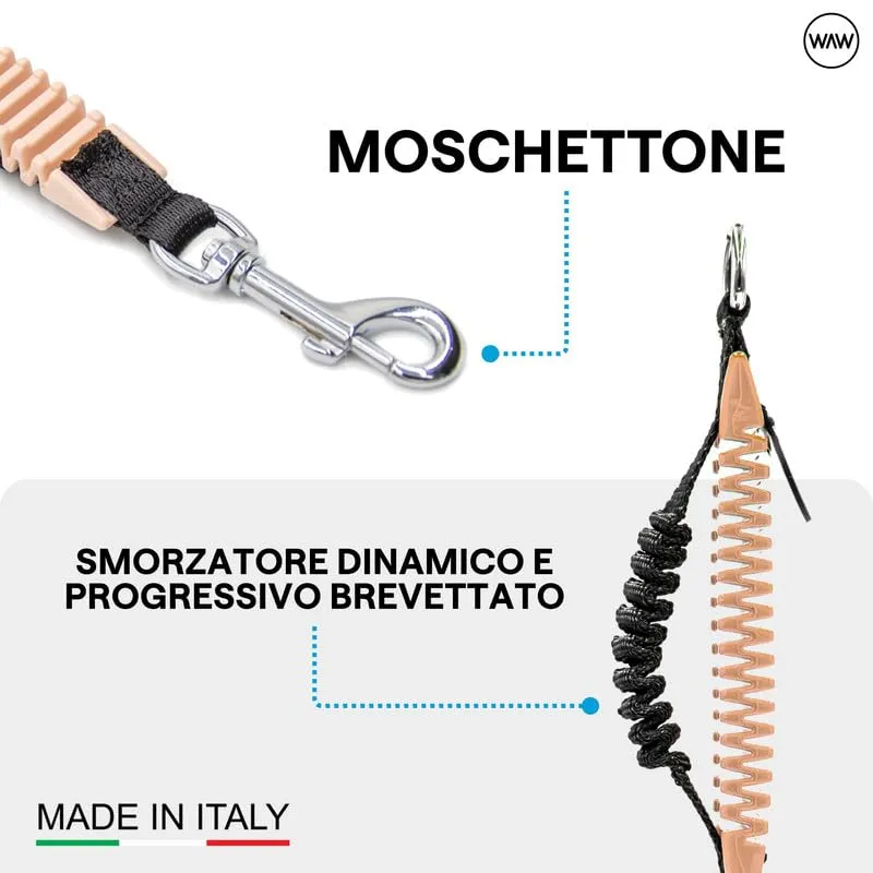WAW, Smorzatore Antishock per Guinzaglio Cani, per Cani da 1 a 50 kg, Taglia L, Rosa/Nero, Linea Basic - immagine 3