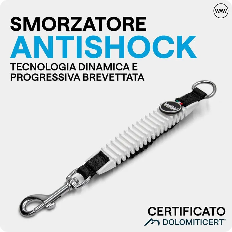 WAW, Smorzatore Antishock per Guinzaglio Cani, per Cani da 1 a 50 kg, Taglia XL, Bianco/Nero, Linea Basic - immagine 2
