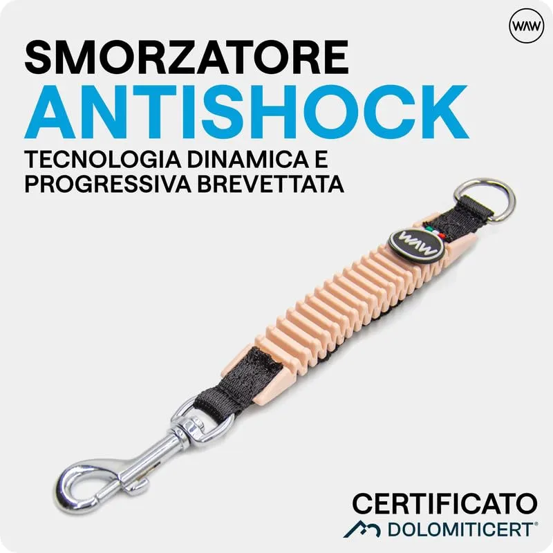 WAW, Smorzatore Antishock per Guinzaglio Cani, per Cani da 1 a 50 kg, Taglia S, Rosa/Nero, Linea Basic - immagine 2