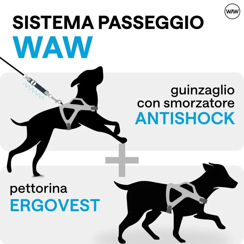 WAW, Smorzatore Antishock per Guinzaglio Cani, per Cani da 1 a 50 kg, Taglia S, Rosa/Nero, Linea Basic - immagine 5