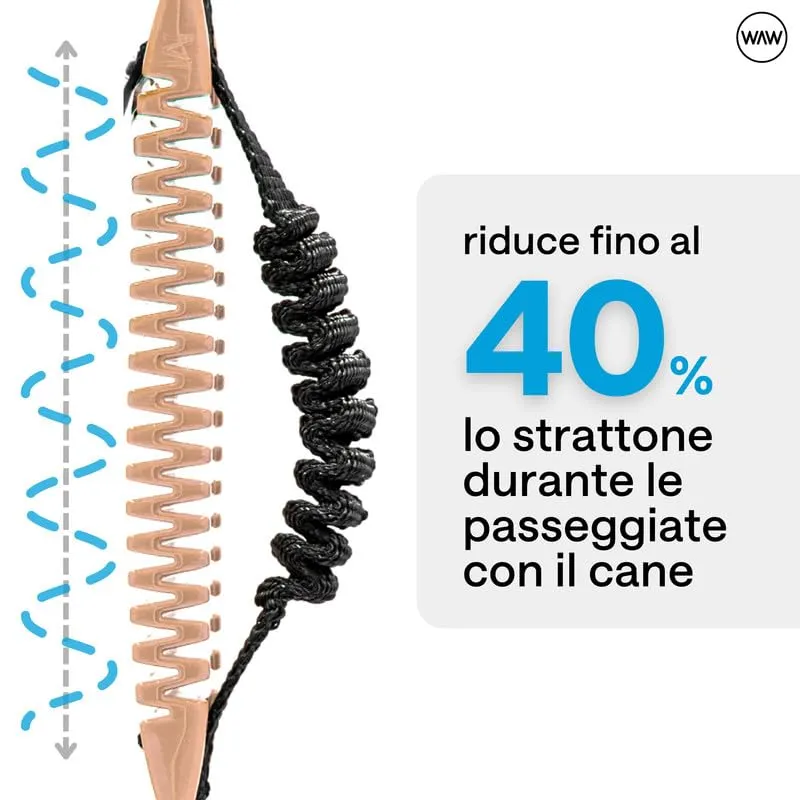 WAW, Smorzatore Antishock per Guinzaglio Cani, per Cani da 1 a 50 kg, Taglia XL, Rosa/Nero, Linea Basic - immagine 4