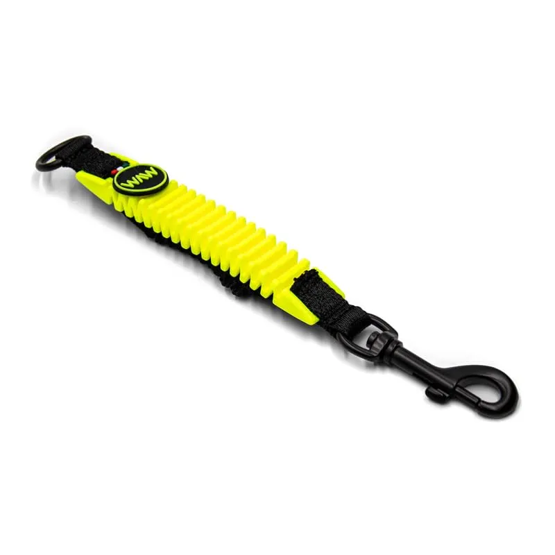 WAW, Smorzatore Antishock per Guinzaglio Cani, per Cani da 1 a 50 kg, Taglia XL, Giallo Fluo/Nero, Linea F-Black - immagine 1