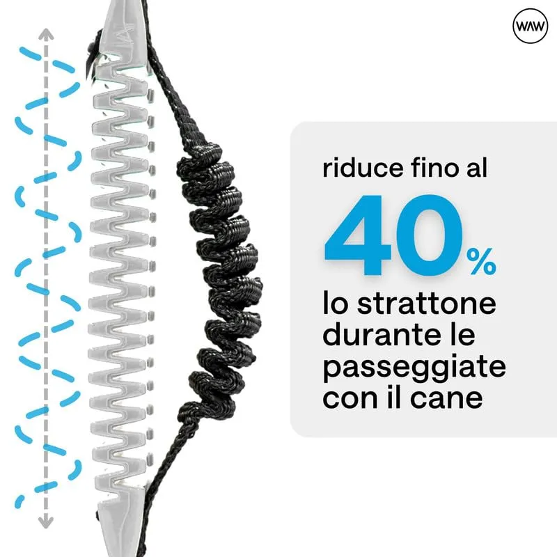WAW, Smorzatore Antishock per Guinzaglio Cani, per Cani da 1 a 50 kg, Taglia XXL, Bianco/Nero, Linea Basic - immagine 4