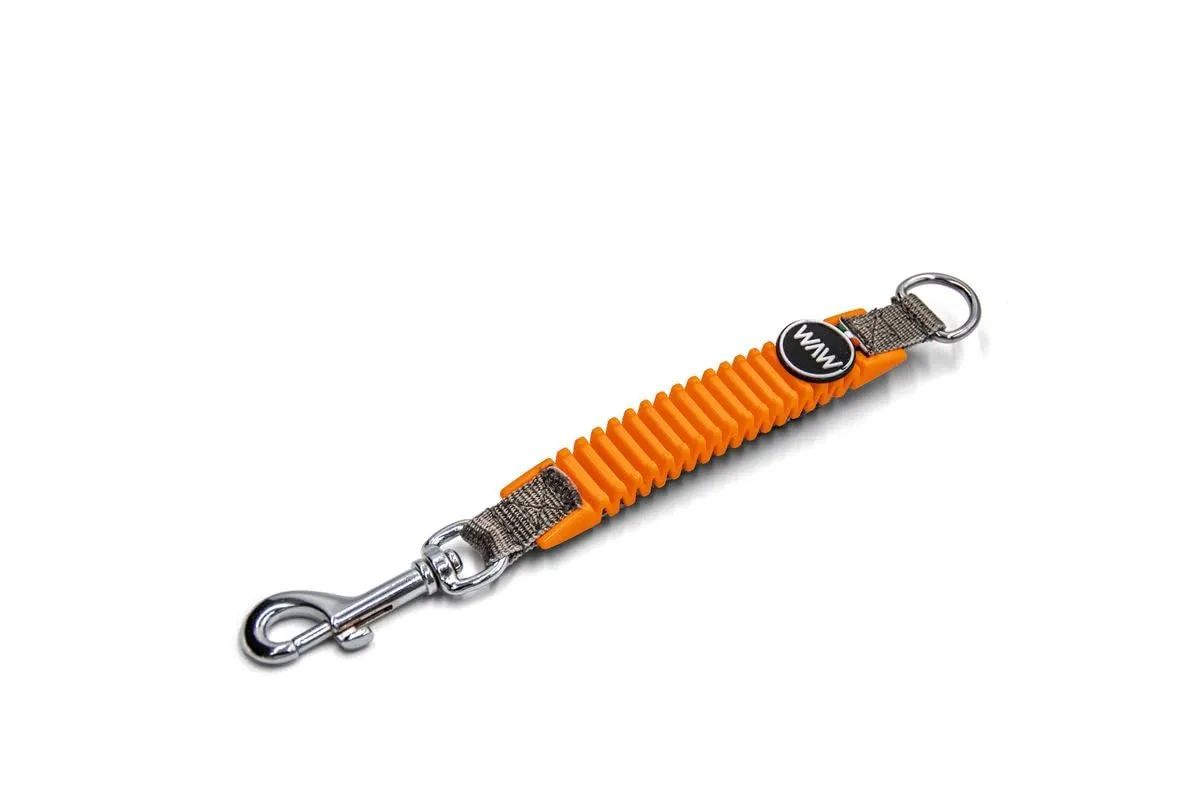 WAW, Smorzatore Antishock per Guinzaglio Cani, per Cani da 1 a 50 kg, Taglia XS, Arancio Fluo/Grigio, Linea Sun - immagine 3