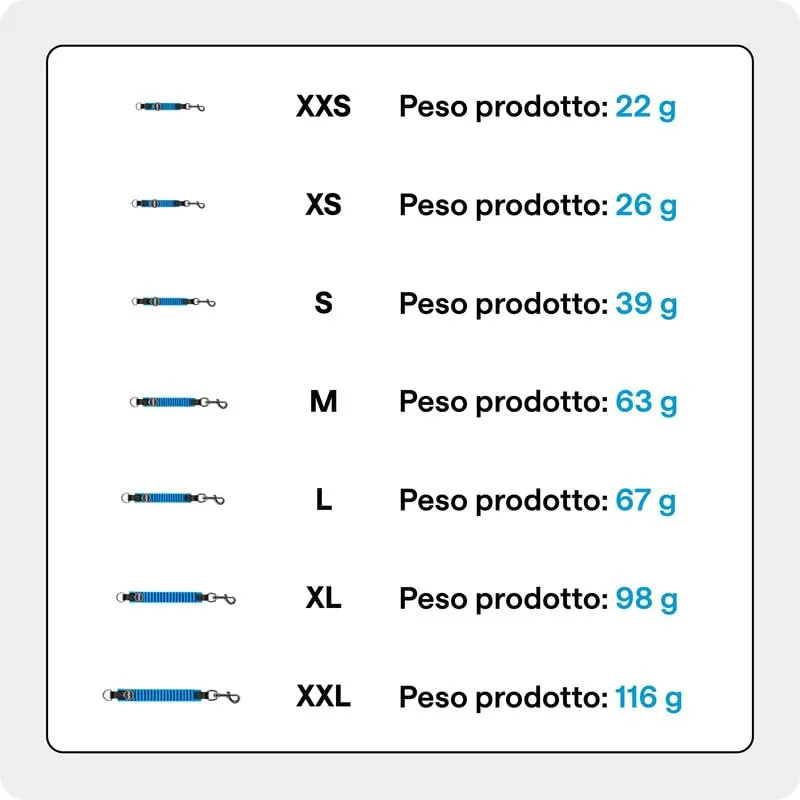 WAW, Smorzatore Antishock per Guinzaglio Cani, per Cani da 1 a 50 kg, Taglia M, Bianco/Nero, Linea Basic - immagine 7