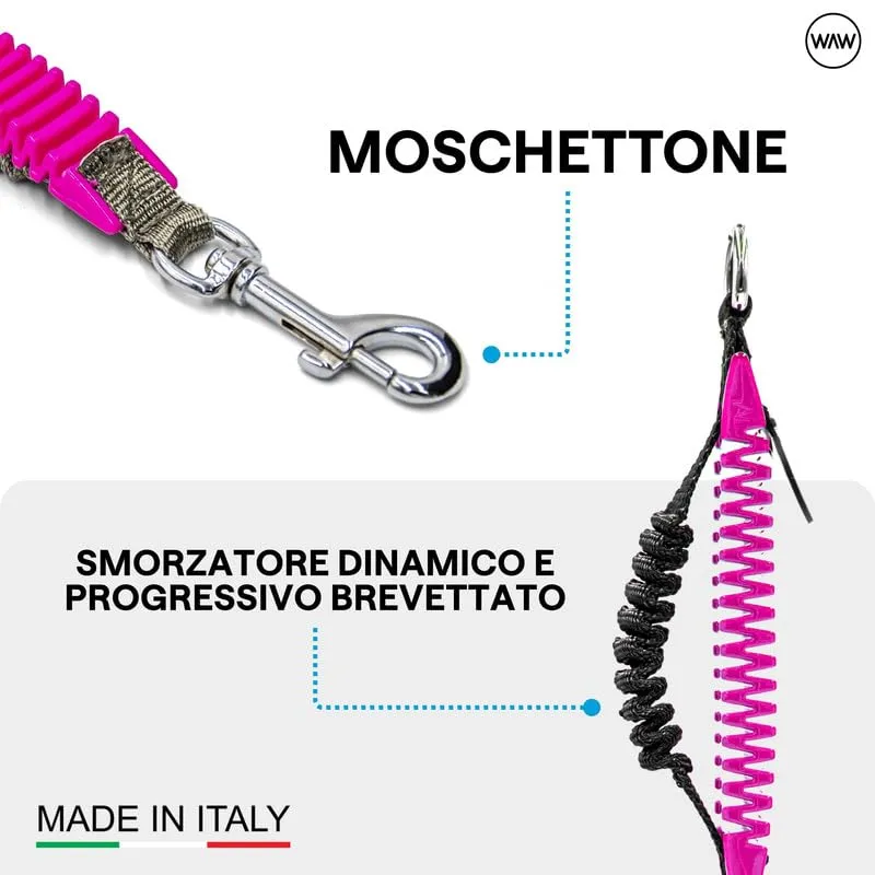 WAW, Smorzatore Antishock per Guinzaglio Cani, per Cani da 1 a 50 kg, Taglia XL, Fucsia/Grigio, Linea Sun - immagine 3