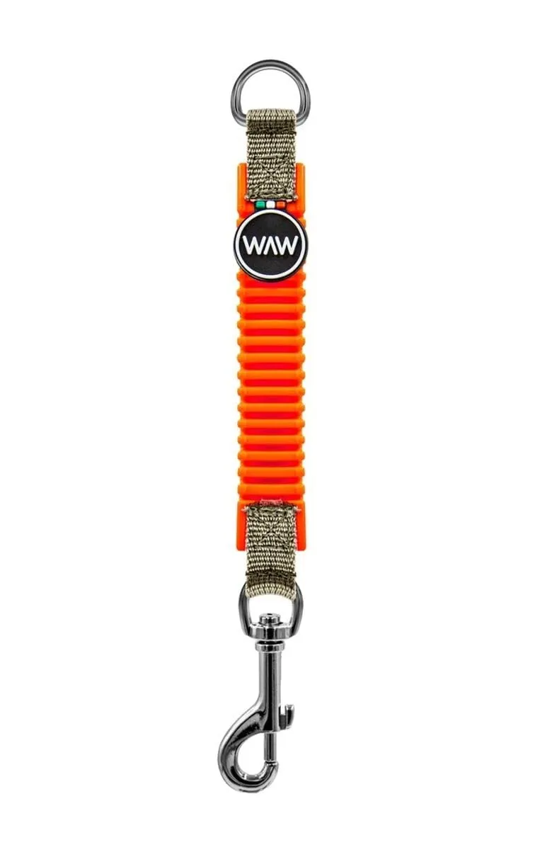 WAW, Smorzatore Antishock per Guinzaglio Cani, per Cani da 1 a 50 kg, Taglia M, Arancio Fluo/Grigio, Linea Sun - immagine 1