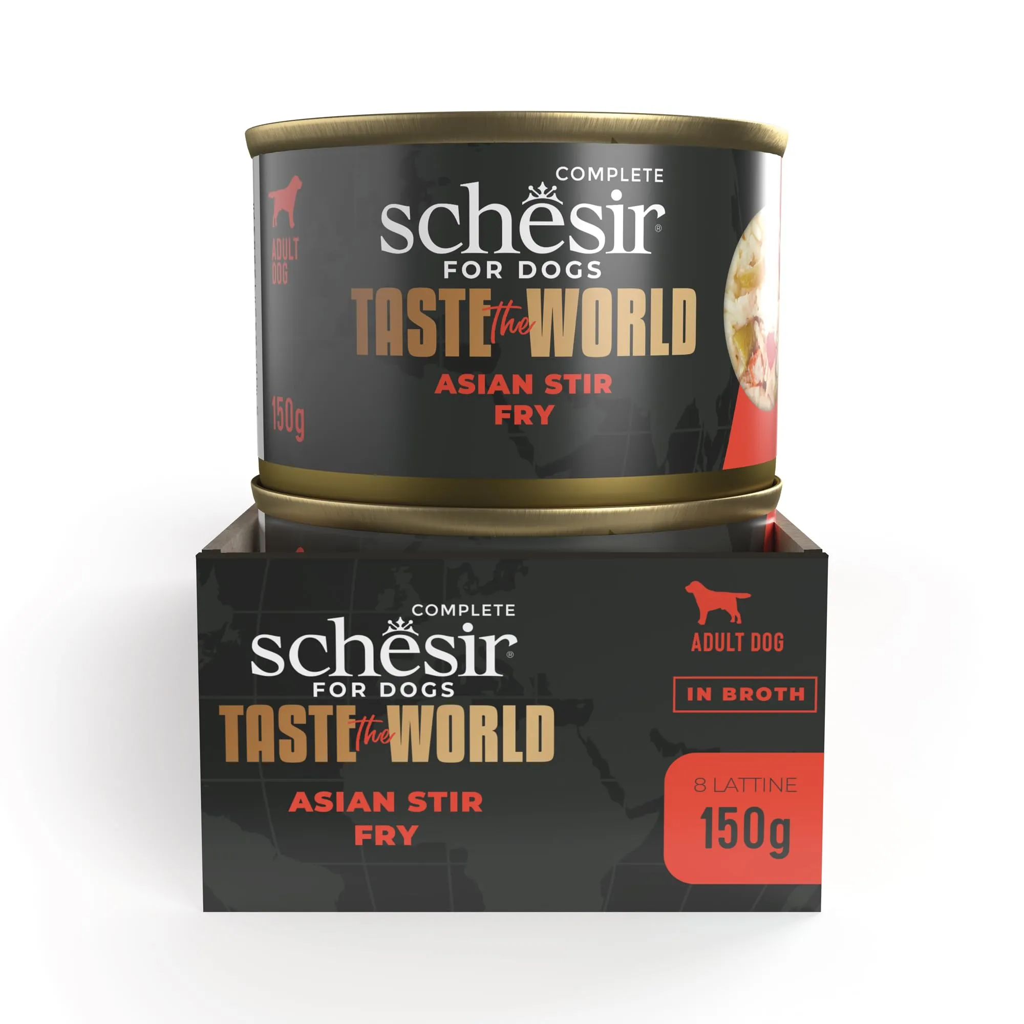 Schesir Taste The World, Gusto Asian Stir Fry, Cibo Umido Completo per cani (Lattine 8 da 150g) - immagine 2