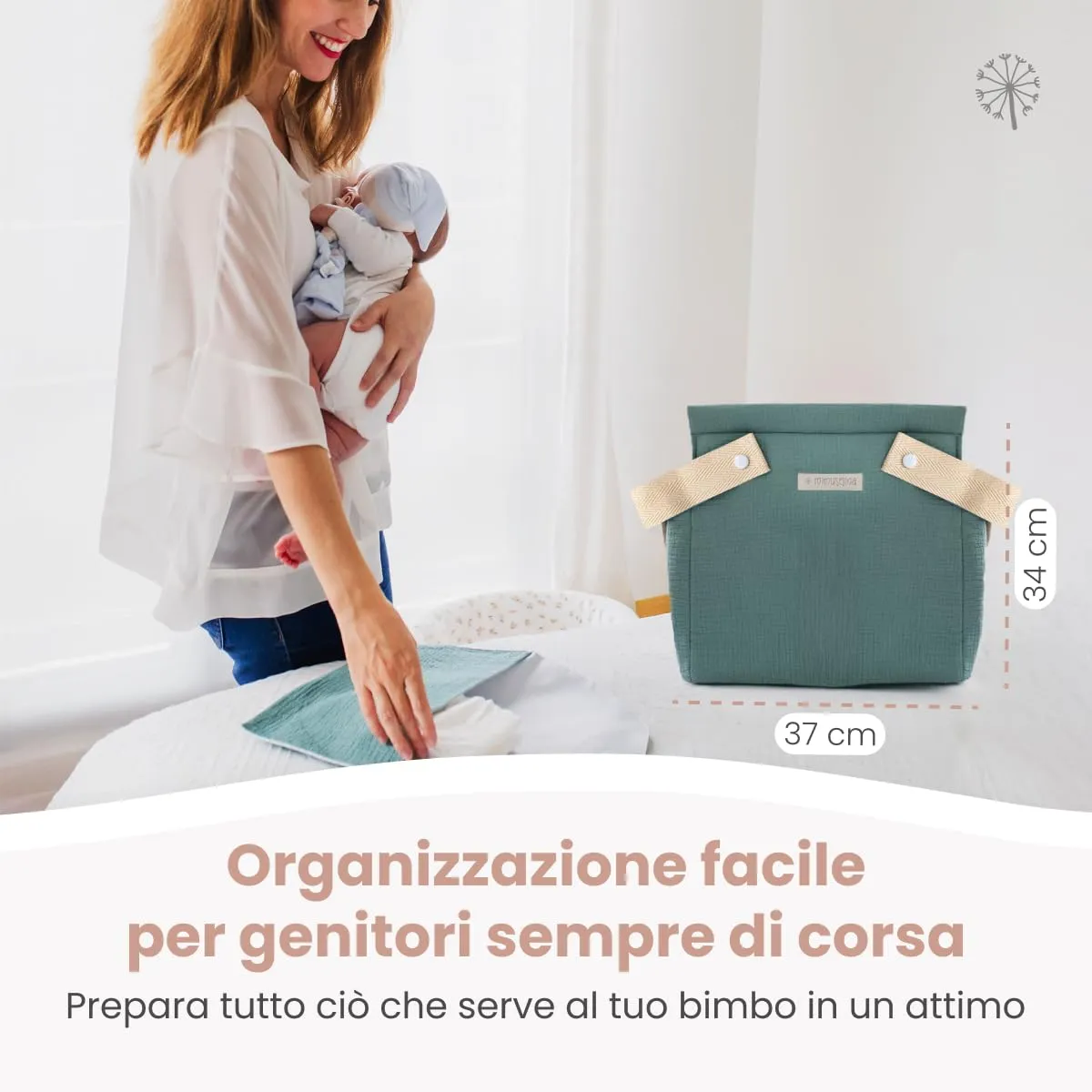 MIMUSELINA Borsa Passeggino Universale e Cambio Bambino | Borsa Fasciatoio Neonato con Ampia Capacità e Scomparti Interni | Organizer Maternità Elegante e Pratico | Realizzato in Spagna - immagine 2
