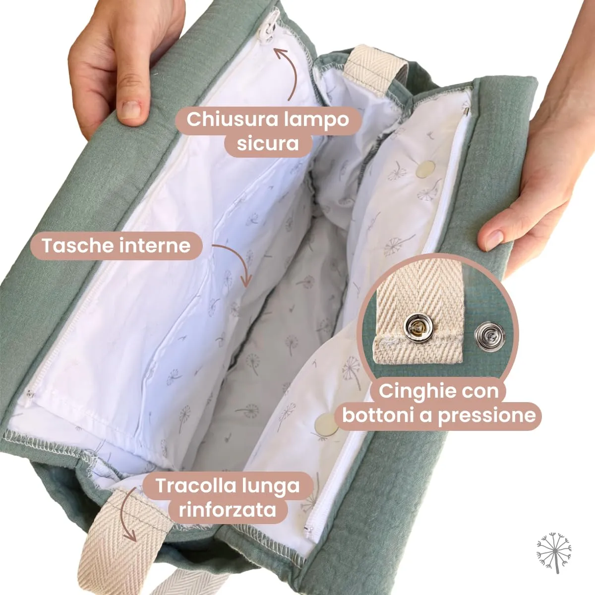 MIMUSELINA Borsa Passeggino Universale e Cambio Bambino | Borsa Fasciatoio Neonato con Ampia Capacità e Scomparti Interni | Organizer Maternità Elegante e Pratico | Realizzato in Spagna - immagine 3