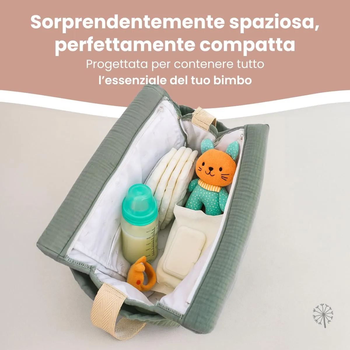 MIMUSELINA Borsa Passeggino Universale e Cambio Bambino | Borsa Fasciatoio Neonato con Ampia Capacità e Scomparti Interni | Organizer Maternità Elegante e Pratico | Realizzato in Spagna - immagine 5