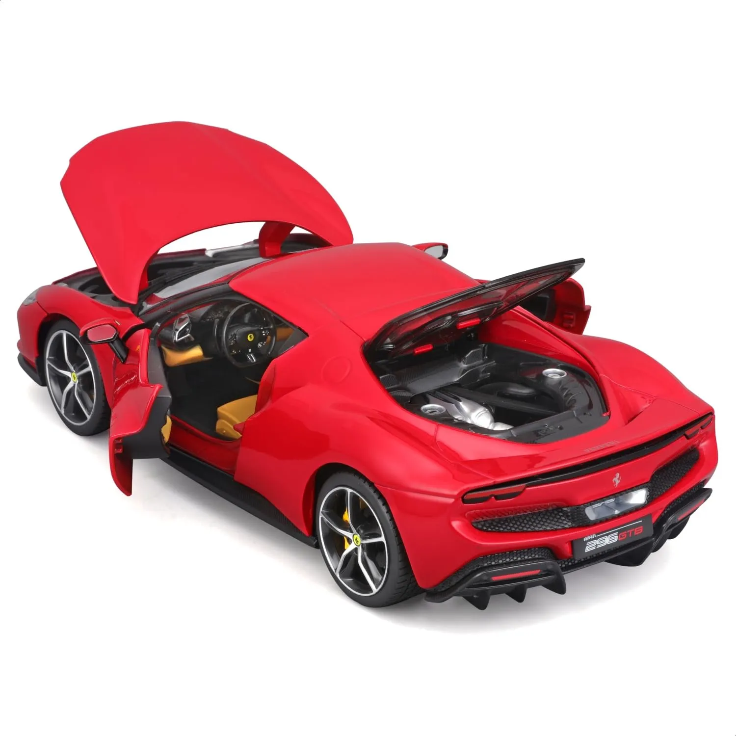 BBURAGO - Ferrari 296 GTB R&P - Modellino Realistico Auto in Scala 1:18, Licenza Ufficiale Ferrari, Età consigliata 3+ Anni - immagine 4