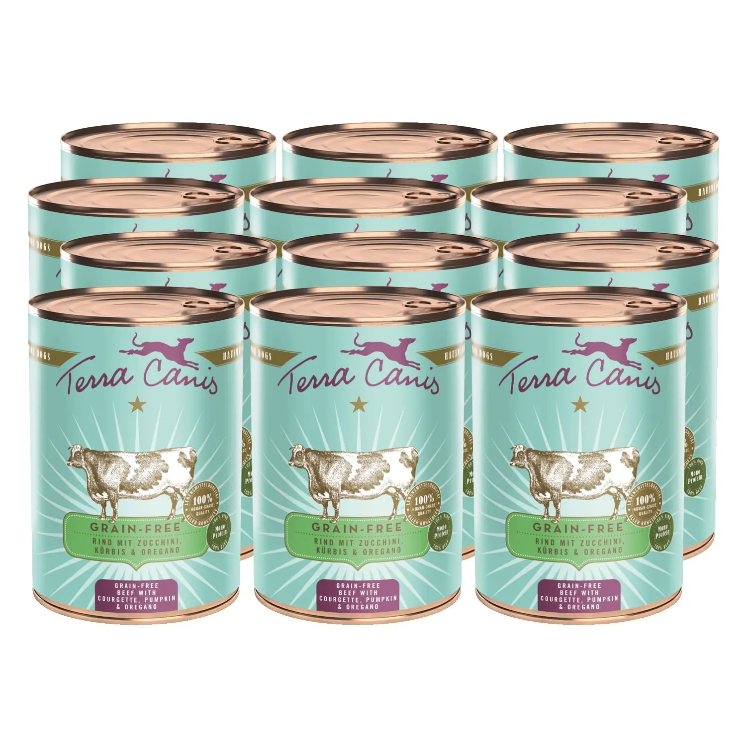 Terra Canis Manzo con zucchina, cibo senza cereali per cani, 12x400g - immagine 1