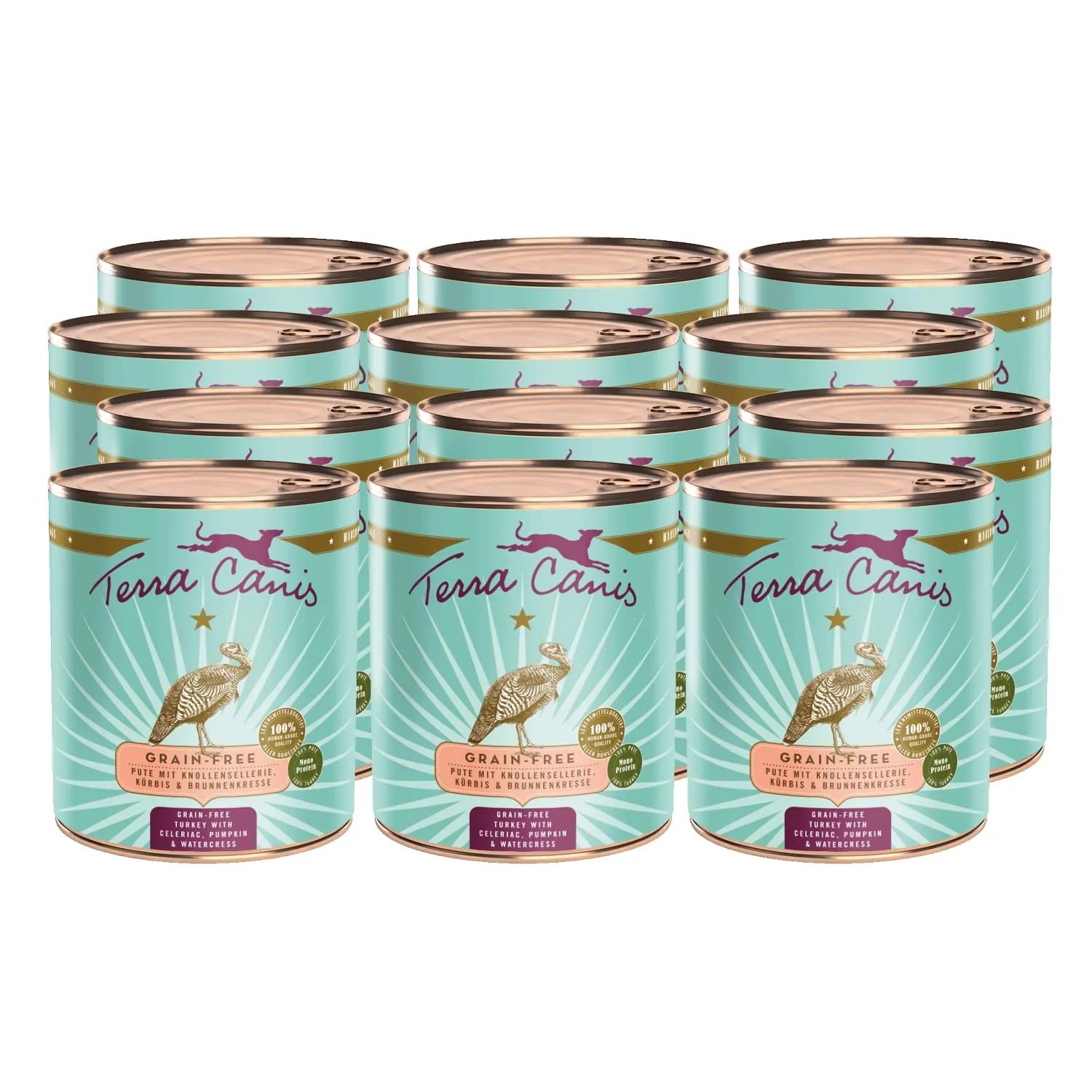 Terra Canis Tacchino con sedano, cibo senza cereali per cani, 12x800g - immagine 1