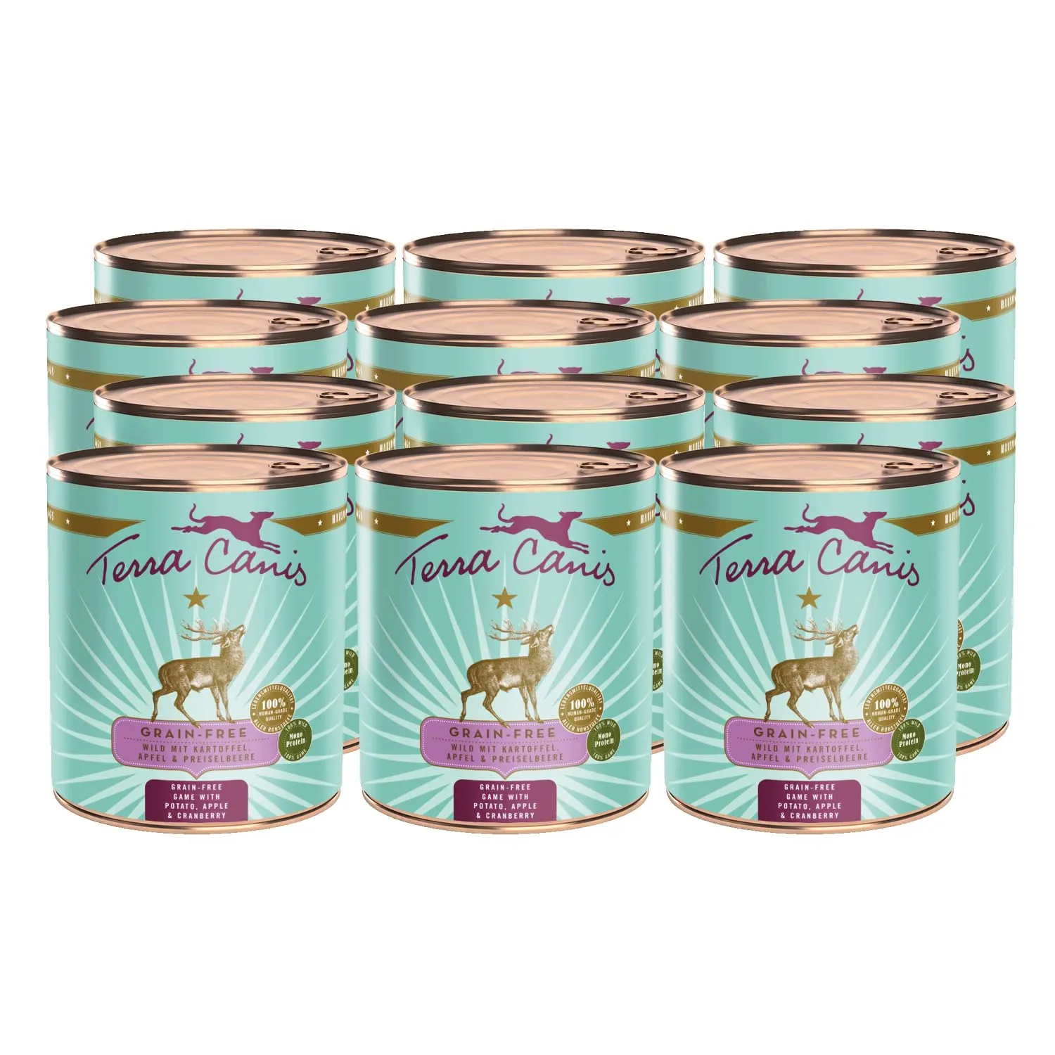 Terra Canis Selvaggina con patata, cibo senza cereali per cani, 12x800g - immagine 1