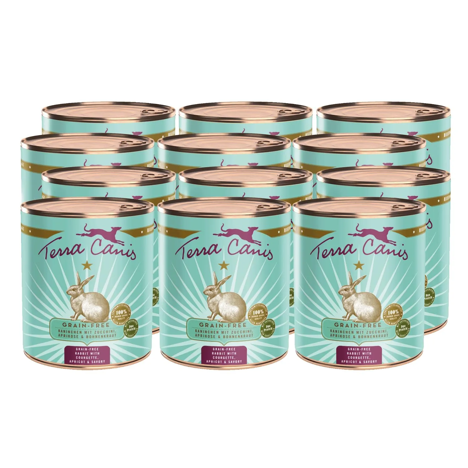 Terra Canis Coniglio, cibo umido senza cereali per cani, 12x800g - immagine 1