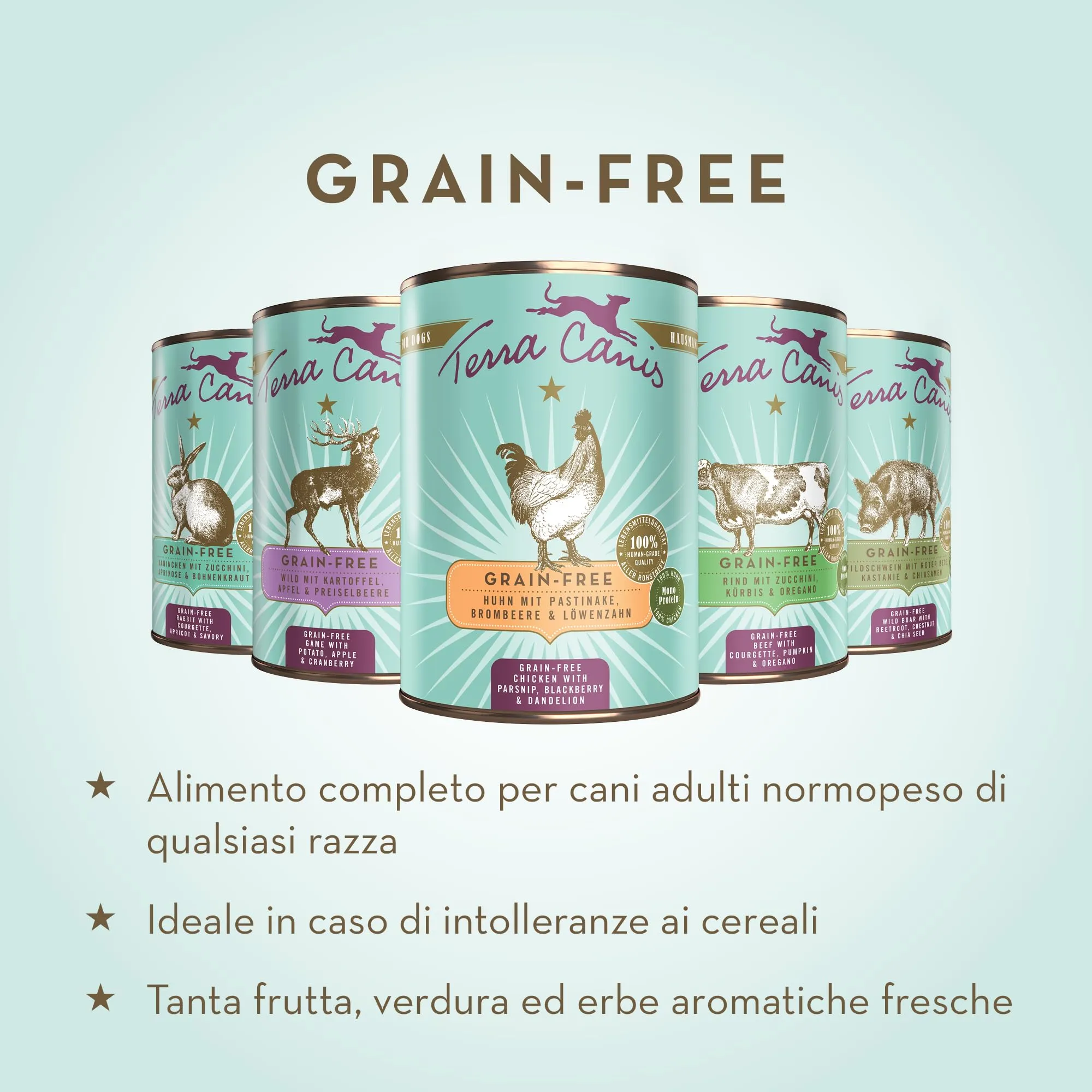 Terra Canis Coniglio, cibo umido senza cereali per cani, 12x800g - immagine 2
