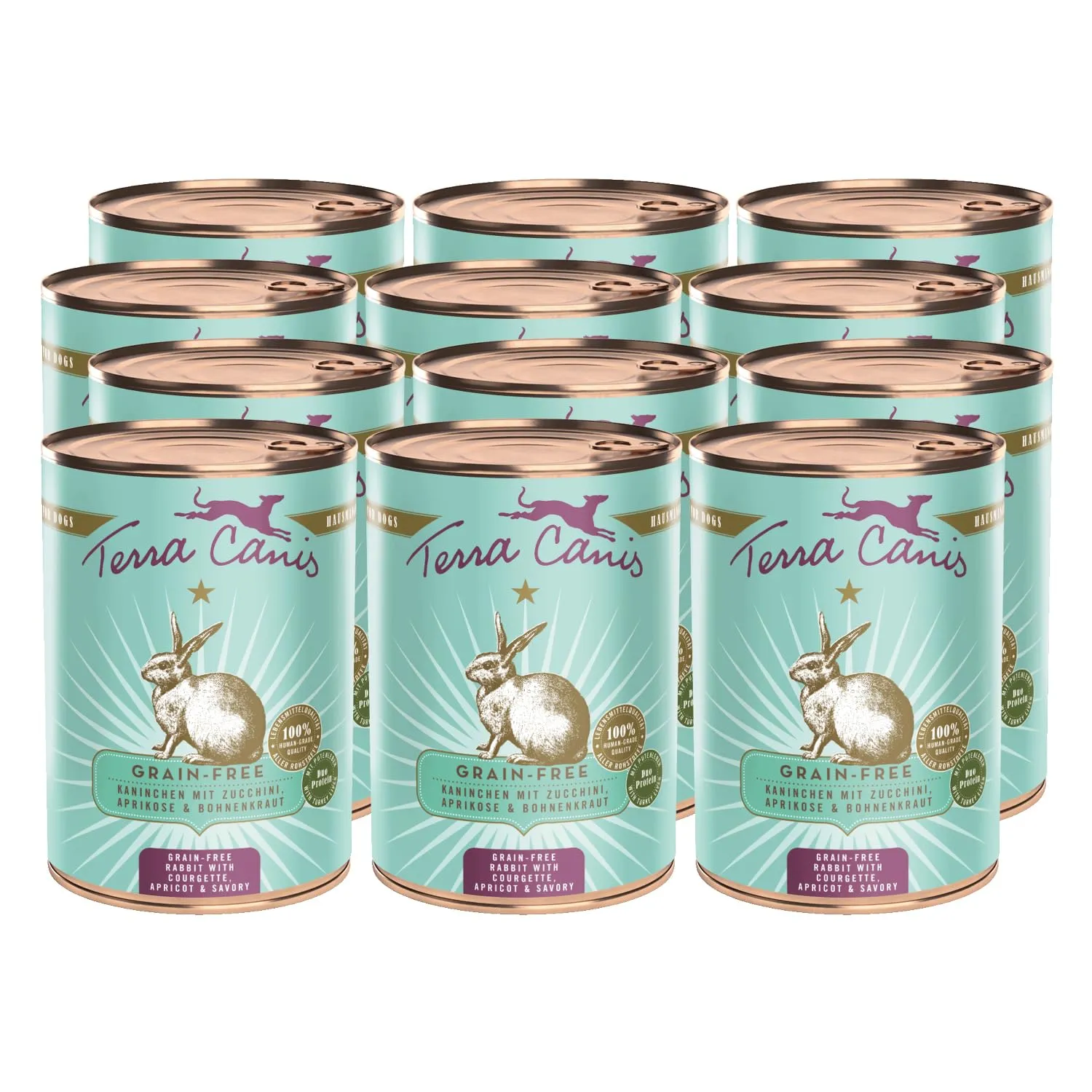 Terra Canis Coniglio, cibo umido senza cereali per cani, 12x400g - immagine 1