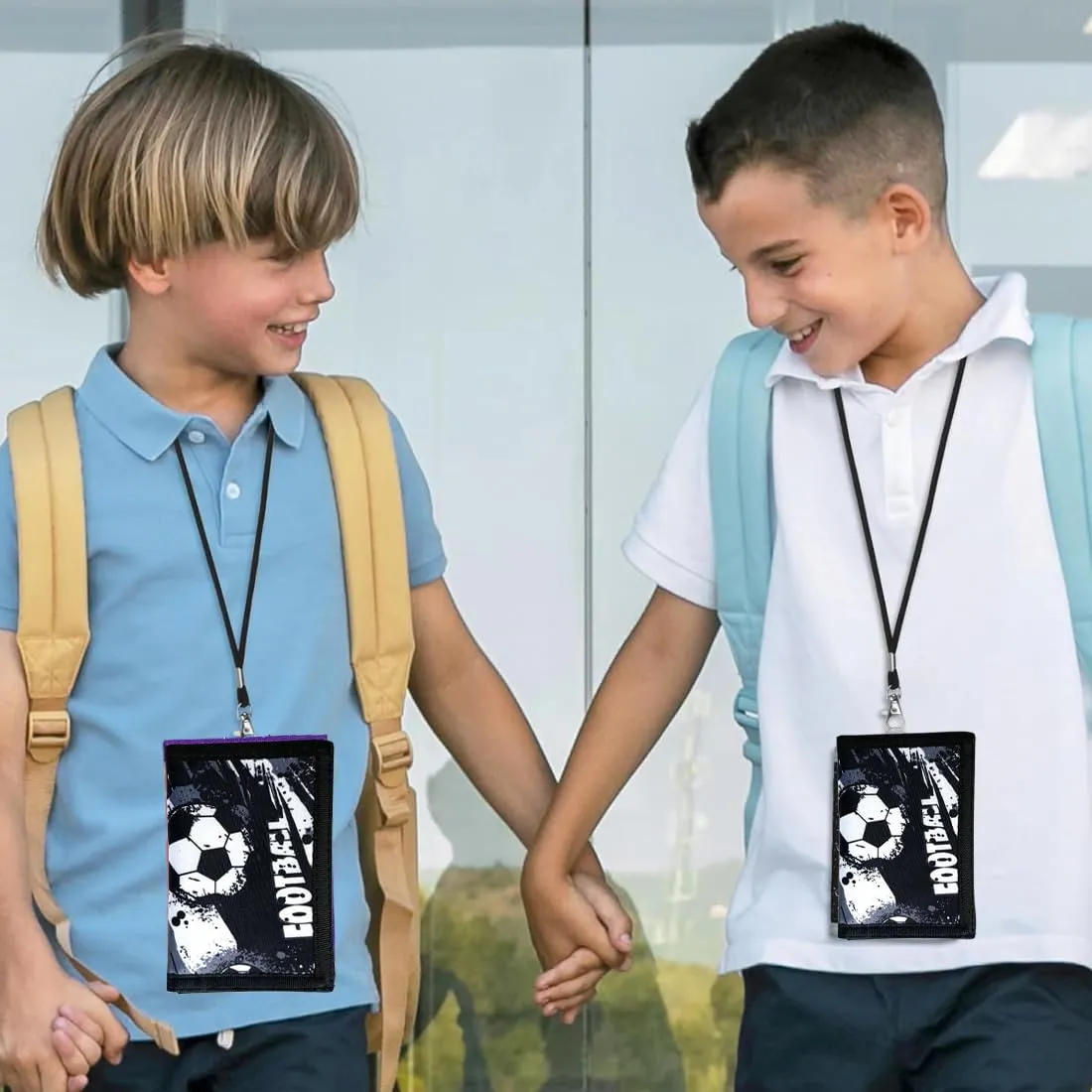 SIRLOMU 1 Pezzi Portafoglio triplo pieghevole per Bambini e Ragazzi, Portafoglio con design di calcio, materiale robusto, facile da trasportare, per ragazzi e ragazze - immagine 6