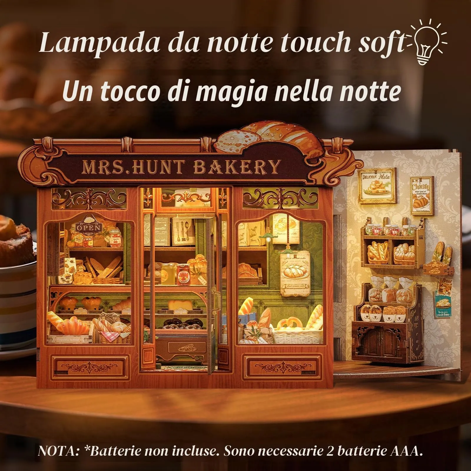 Cutefun DIY Case delle bambole - Book Nook Model Kit (MRS.HUNT BAKERY) - immagine 2