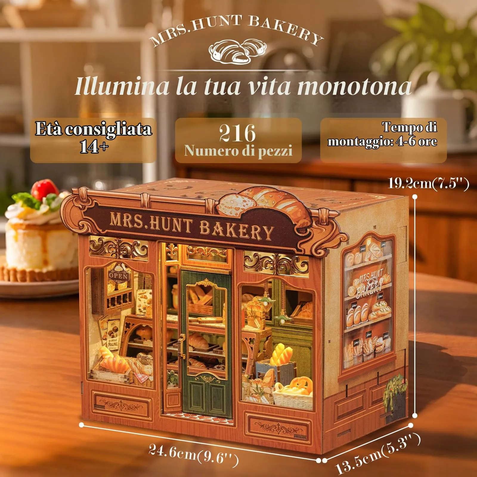 Cutefun DIY Case delle bambole - Book Nook Model Kit (MRS.HUNT BAKERY) - immagine 3