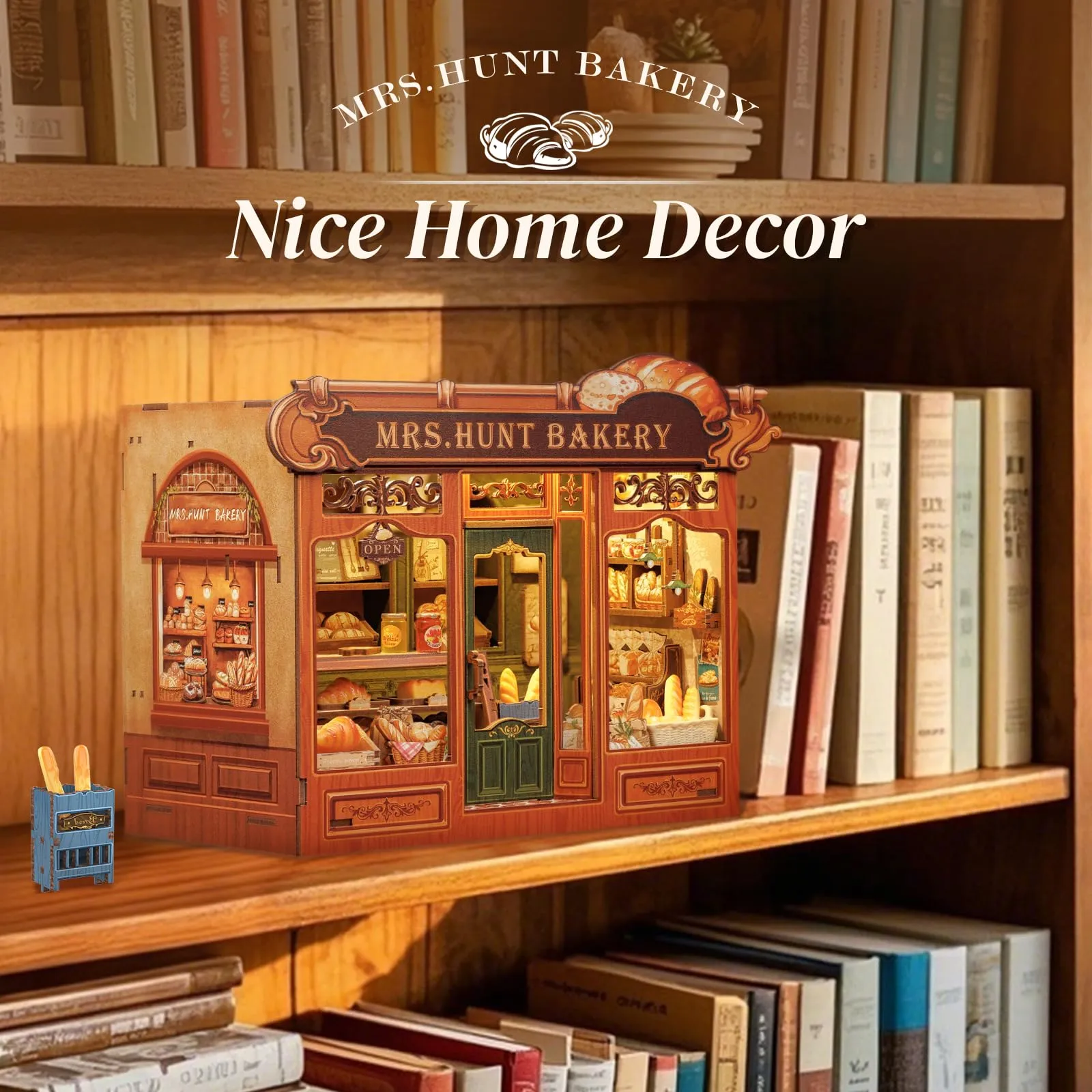 Cutefun DIY Case delle bambole - Book Nook Model Kit (MRS.HUNT BAKERY) - immagine 6