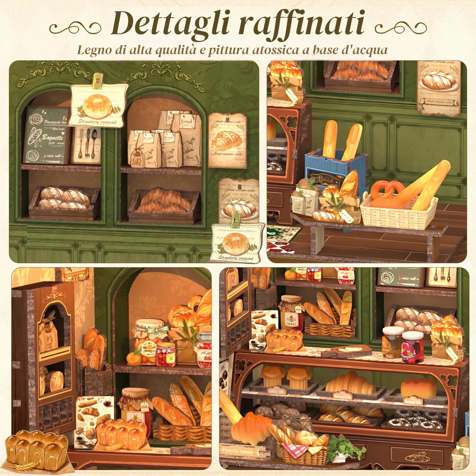 Cutefun DIY Case delle bambole - Book Nook Model Kit (MRS.HUNT BAKERY) - immagine 7