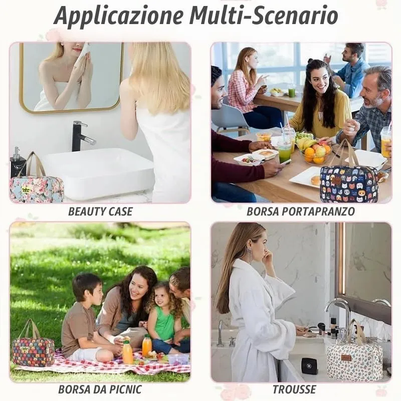 Aucuu Beauty Case Da Viaggio, Borsa da Toilette per Donna, Borse per Cosmetici con zip，Borsa Da Toilette Impermeabile Di Grande Capacità Per Brevi Viaggi, Affari E Ufficio - immagine 6