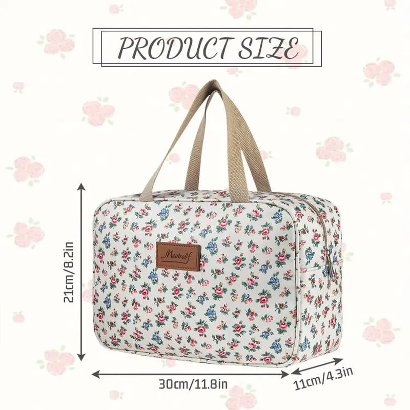 Aucuu Beauty Case Da Viaggio, Borsa da Toilette per Donna, Borse per Cosmetici con zip,Borsa Da Toilette Impermeabile Di Grande Capacità Per Brevi Viaggi, Affari E Ufficio - immagine 2
