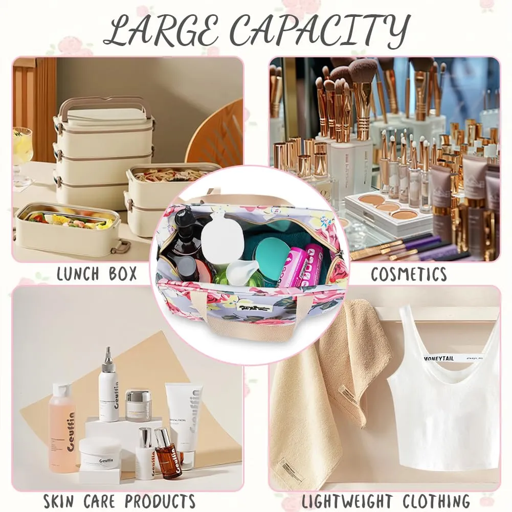 Aucuu Beauty Case Da Viaggio, Borsa da Toilette per Donna, Borse per Cosmetici con zip,Borsa Da Toilette Impermeabile Di Grande Capacità Per Brevi Viaggi, Affari E Ufficio - immagine 3
