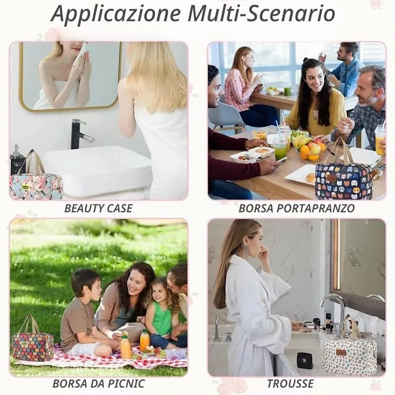 Aucuu Beauty Case Da Viaggio, Borsa da Toilette per Donna, Borse per Cosmetici con zip,Borsa Da Toilette Impermeabile Di Grande Capacità Per Brevi Viaggi, Affari E Ufficio - immagine 7