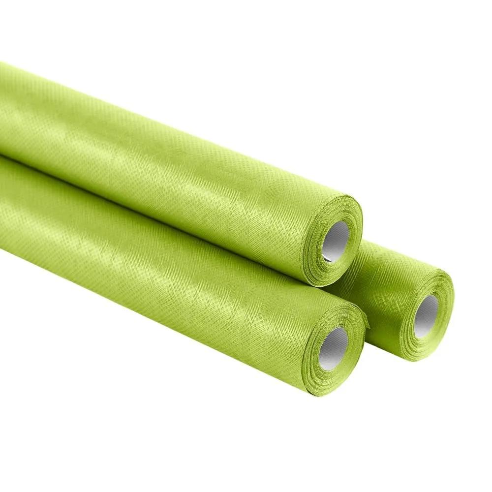 Generico Tovaglia di Carta Rotolo per Feste Impermeabile in Tessuto Damascato, Tovaglia Carta Rotolo Resistente allo Strappo, Usa e Getta Monouso (Verde Anice, 21 metri 3 rotoli da 7mt) - immagine 1